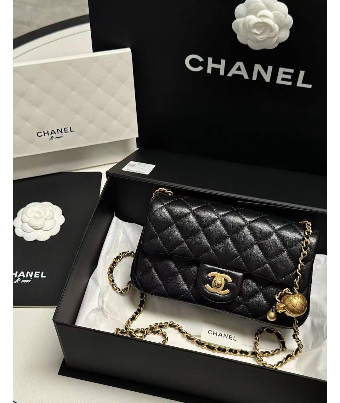 CHANEL Черная кожаная сумка через плечо, фото 4