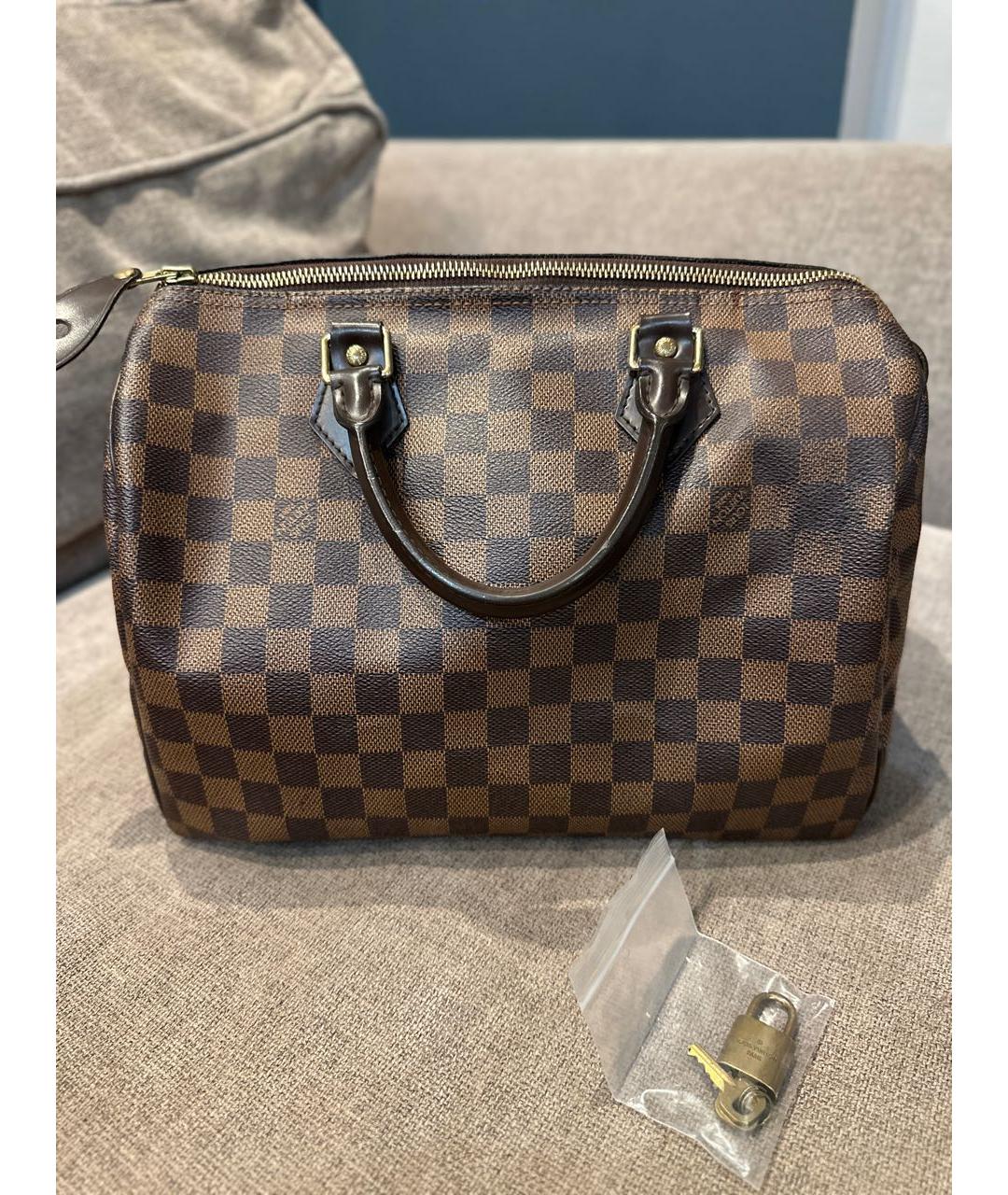 LOUIS VUITTON Коричневая сумка с короткими ручками, фото 3