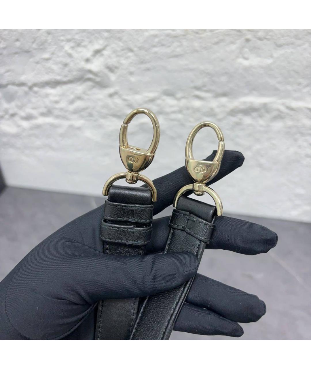 CHRISTIAN DIOR Черная кожаная сумка тоут, фото 5