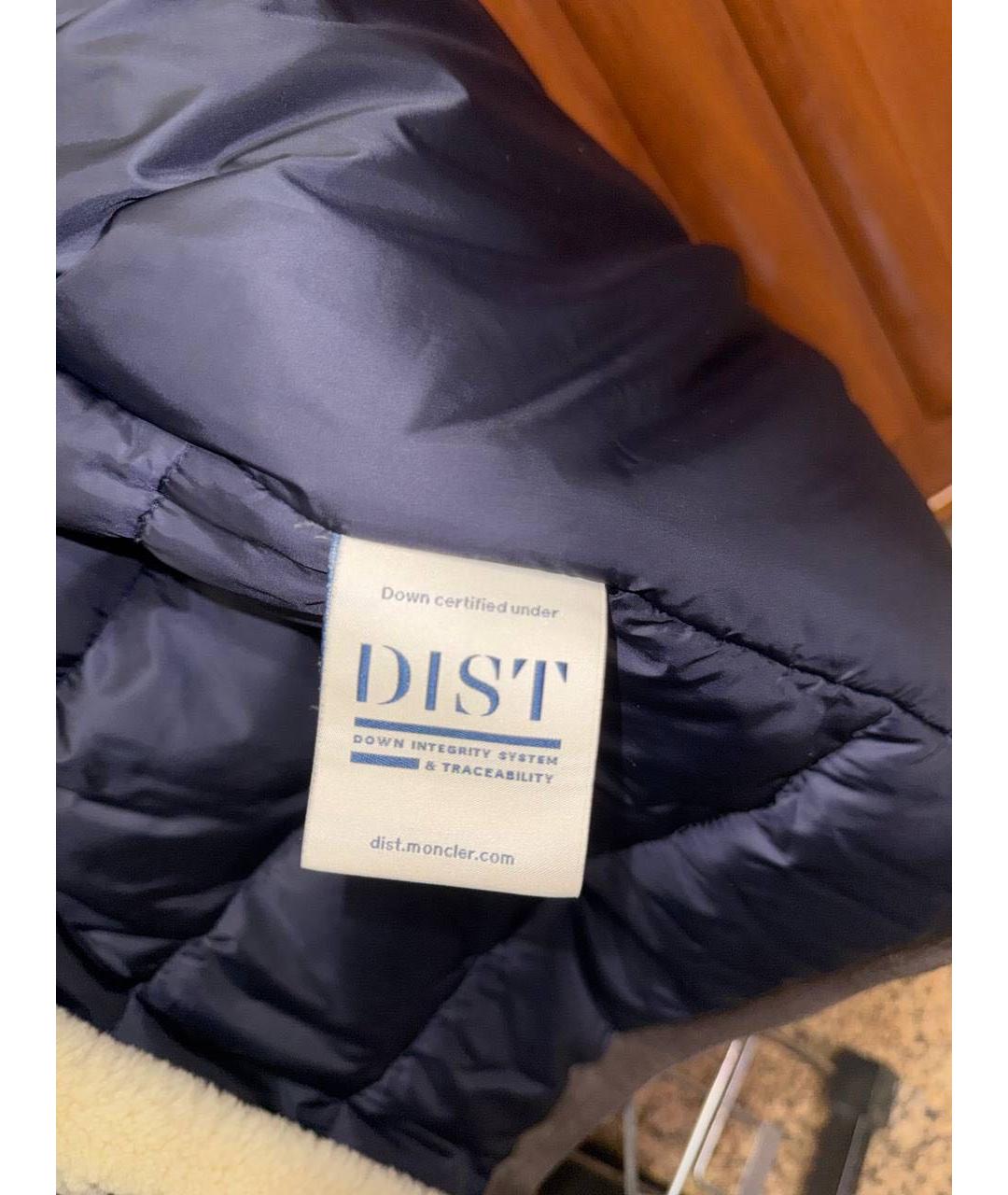MONCLER Темно-синяя замшевая дубленка/шуба, фото 5