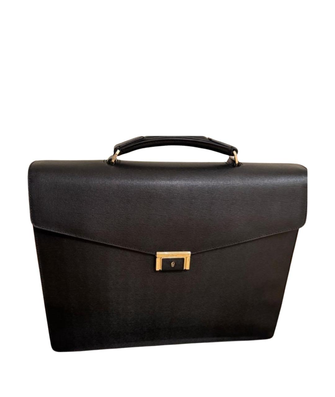 BRIONI Черный кожаный портфель, фото 1