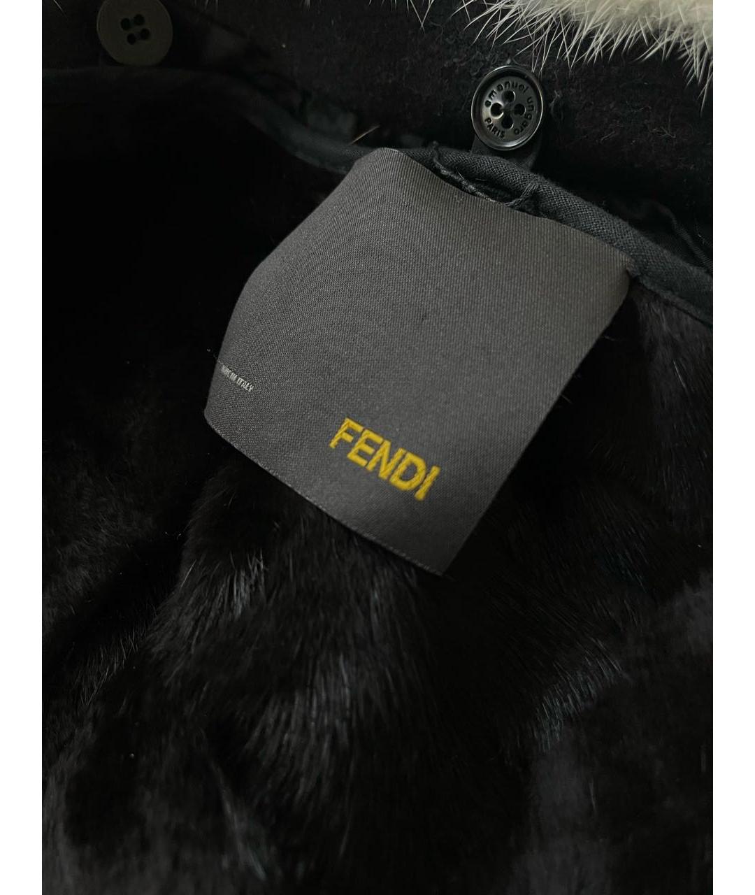 FENDI Коричневая шерстяная шуба, фото 4