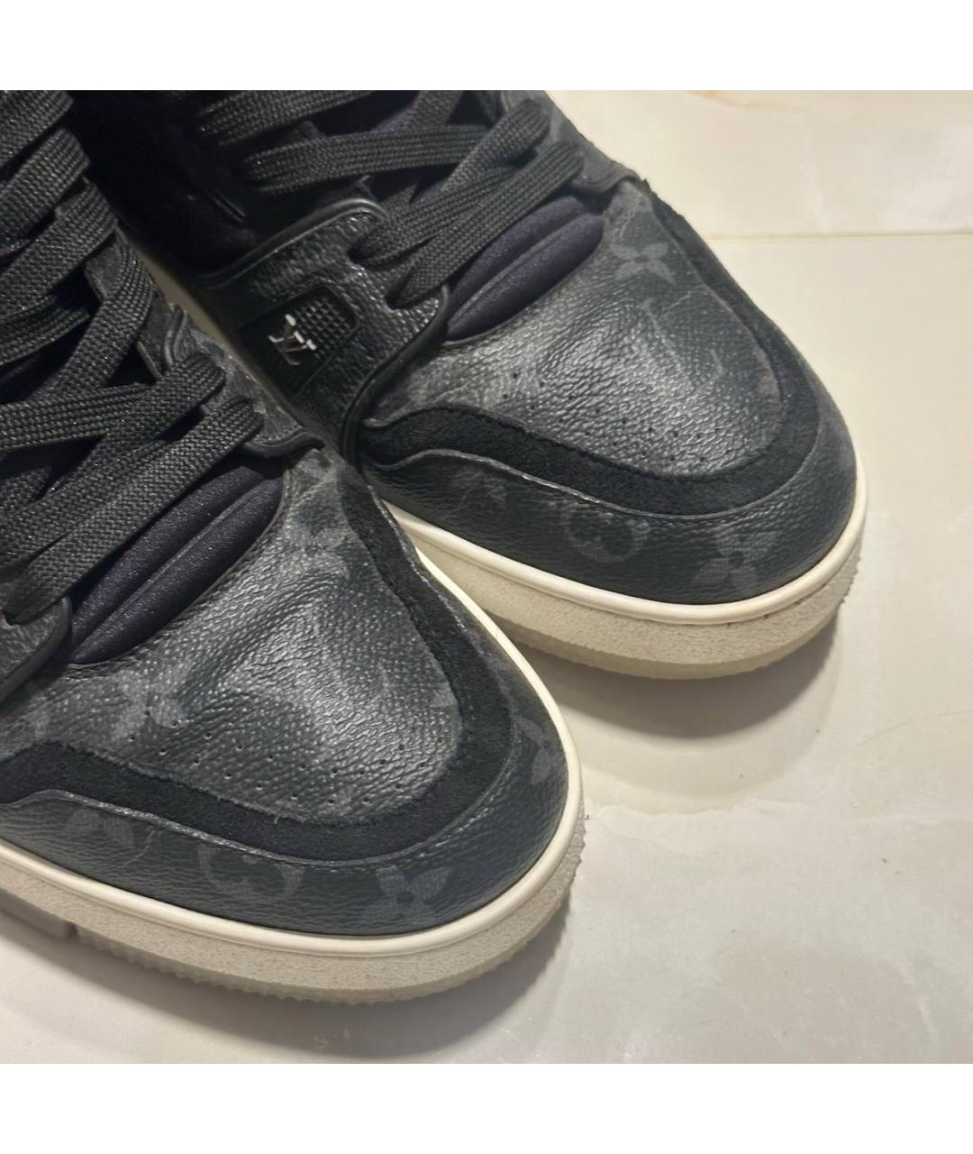 LOUIS VUITTON Антрацитовые низкие кроссовки / кеды, фото 5