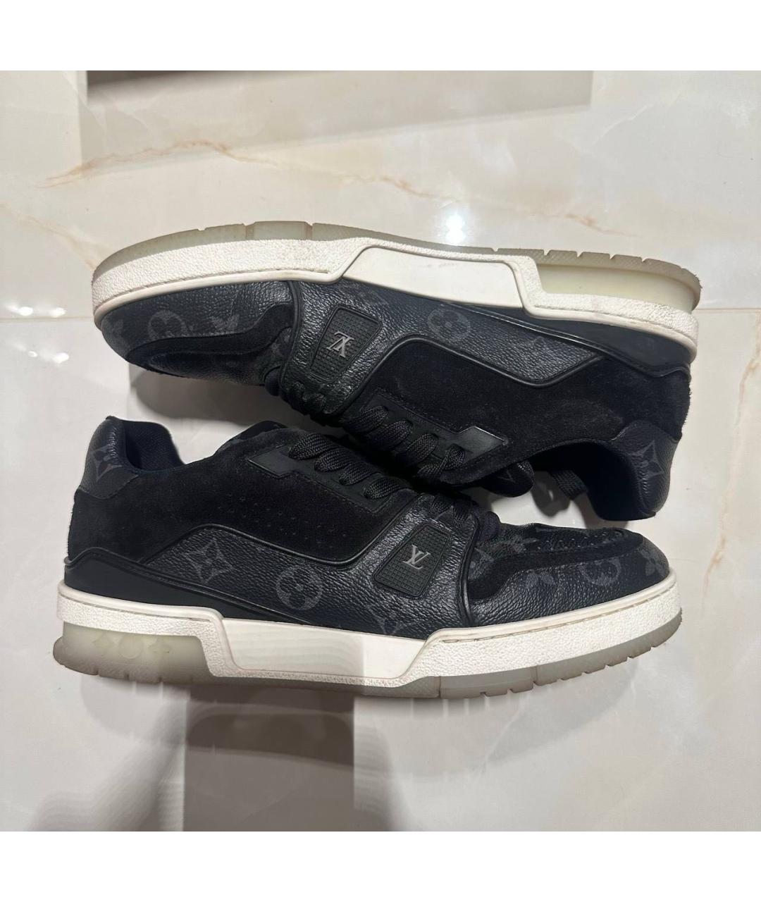 LOUIS VUITTON Антрацитовые низкие кроссовки / кеды, фото 6