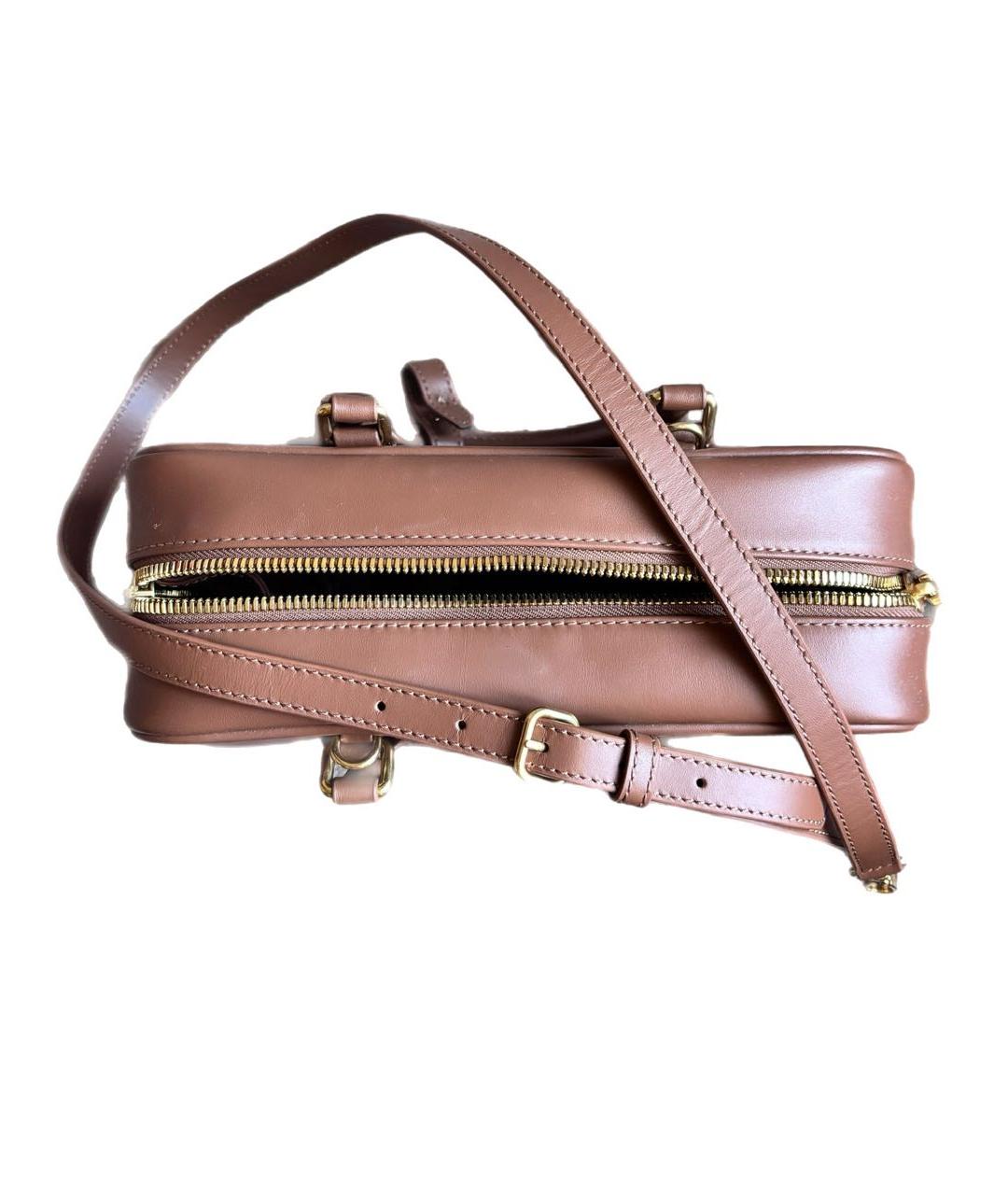 MIU MIU Коричневая кожаная сумка с короткими ручками, фото 4