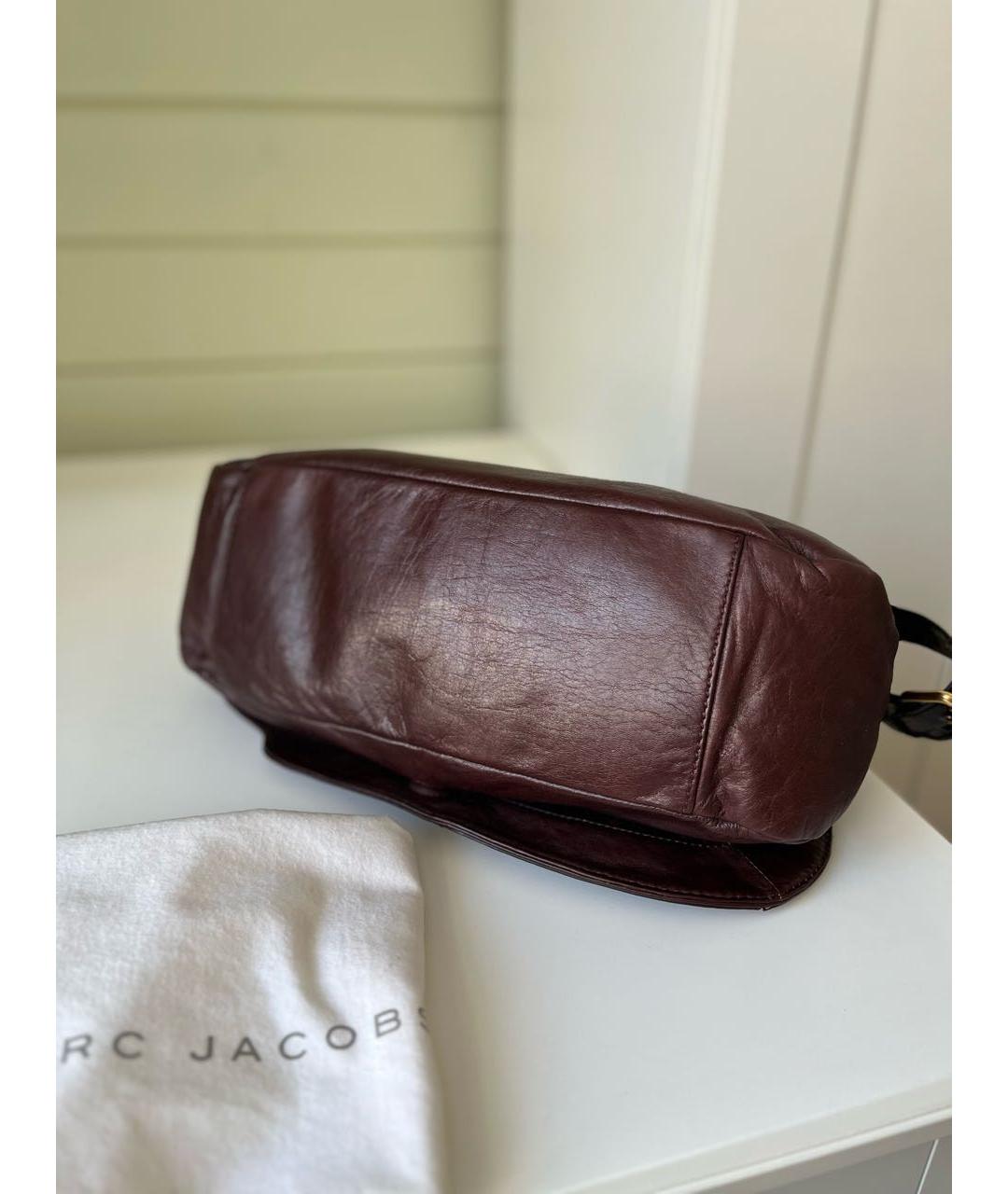 MARC BY MARC JACOBS Коричневая кожаная сумка с короткими ручками, фото 5
