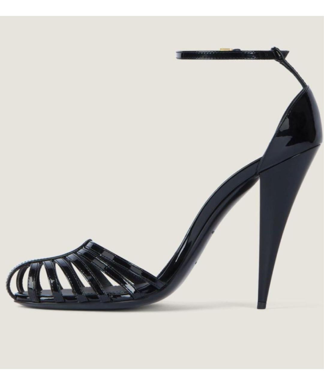 GIVENCHY Черные босоножки из лакированной кожи, фото 5