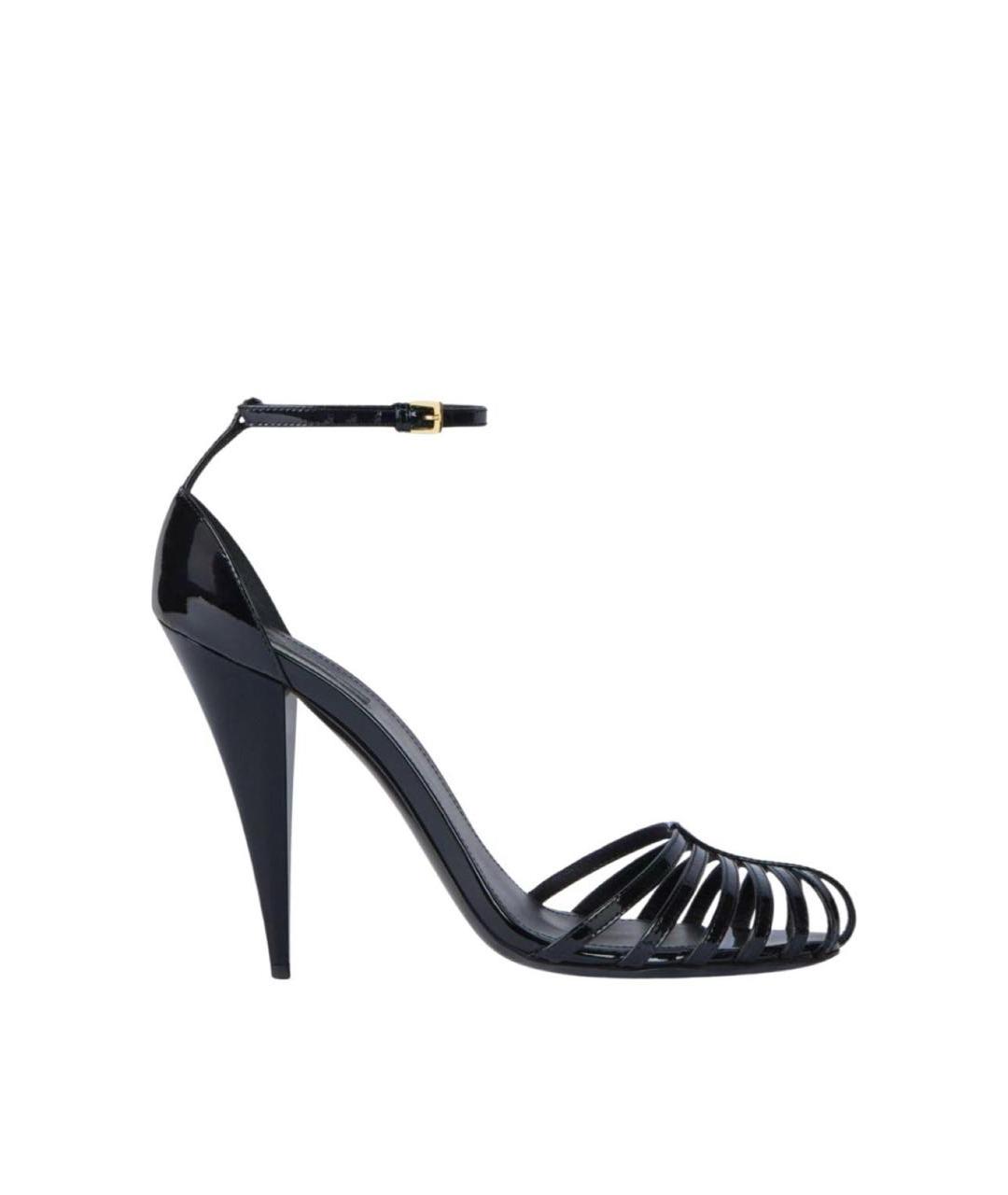 GIVENCHY Черные босоножки из лакированной кожи, фото 4