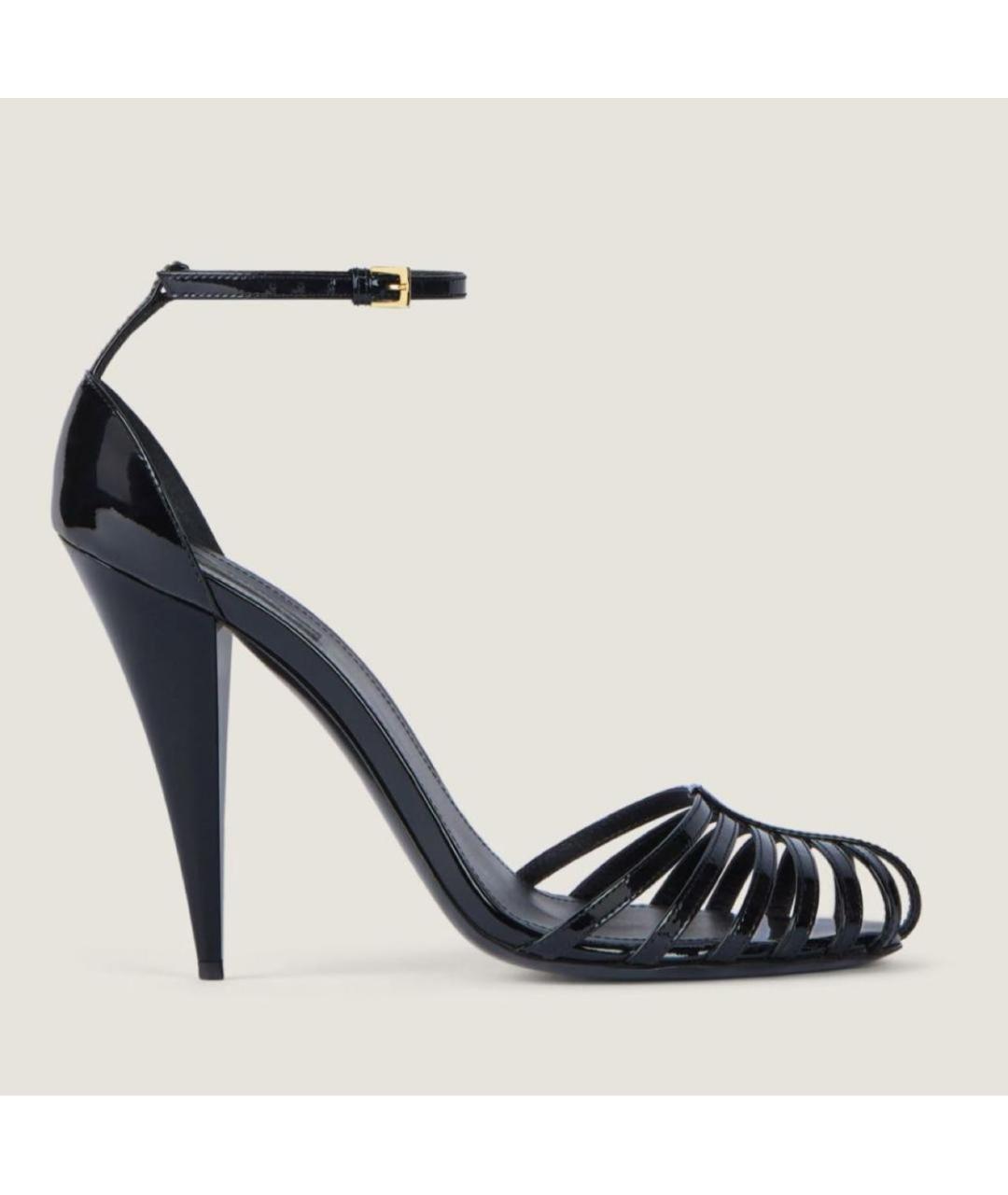 GIVENCHY Черные босоножки из лакированной кожи, фото 6