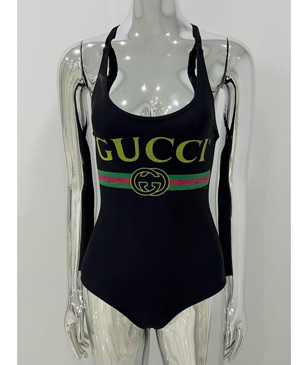 GUCCI Черный полиамидовый купальник, фото 2