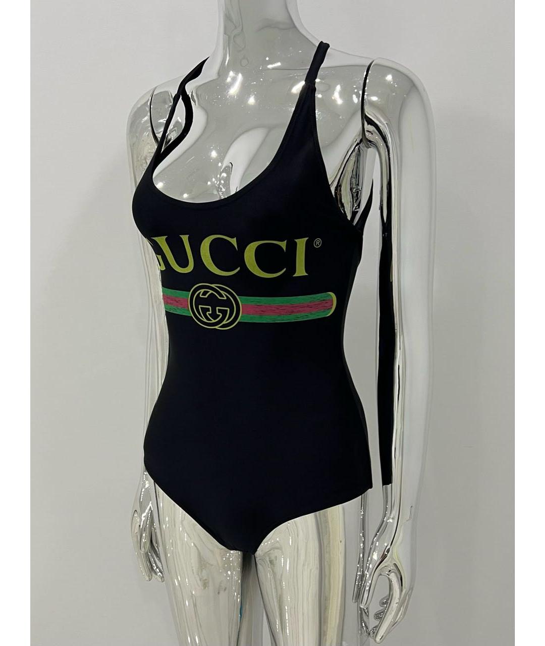 GUCCI Черный полиамидовый купальник, фото 3