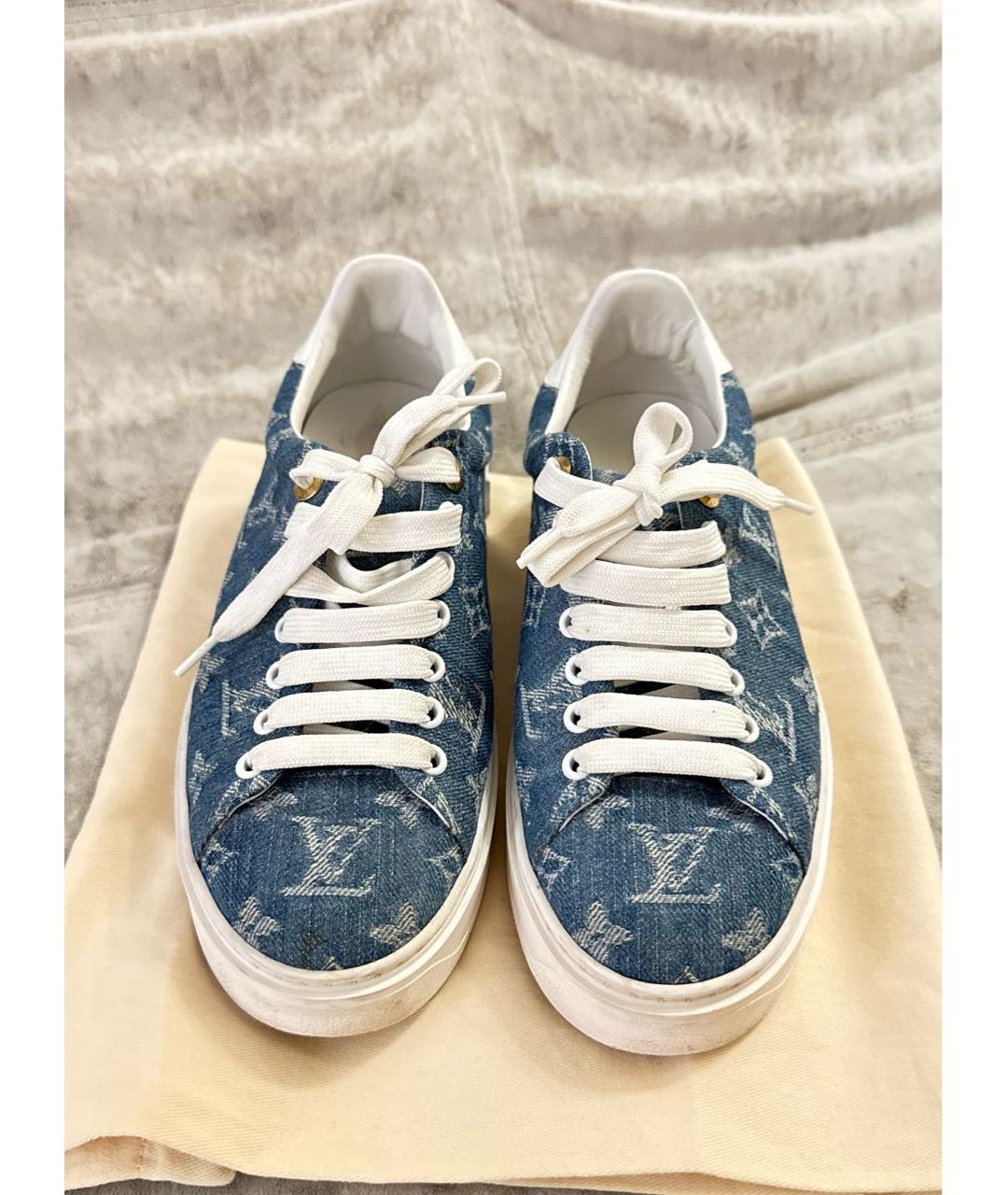 LOUIS VUITTON Голубые текстильные кеды, фото 2