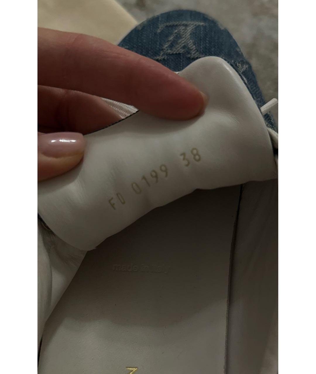 LOUIS VUITTON Голубые текстильные кеды, фото 5