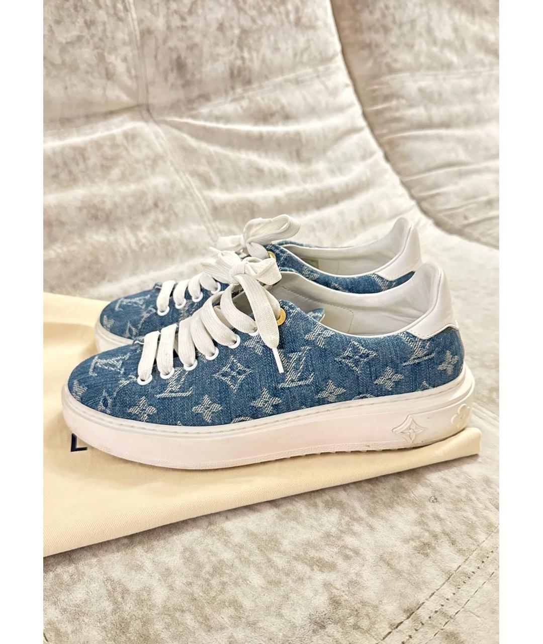 LOUIS VUITTON Голубые текстильные кеды, фото 9