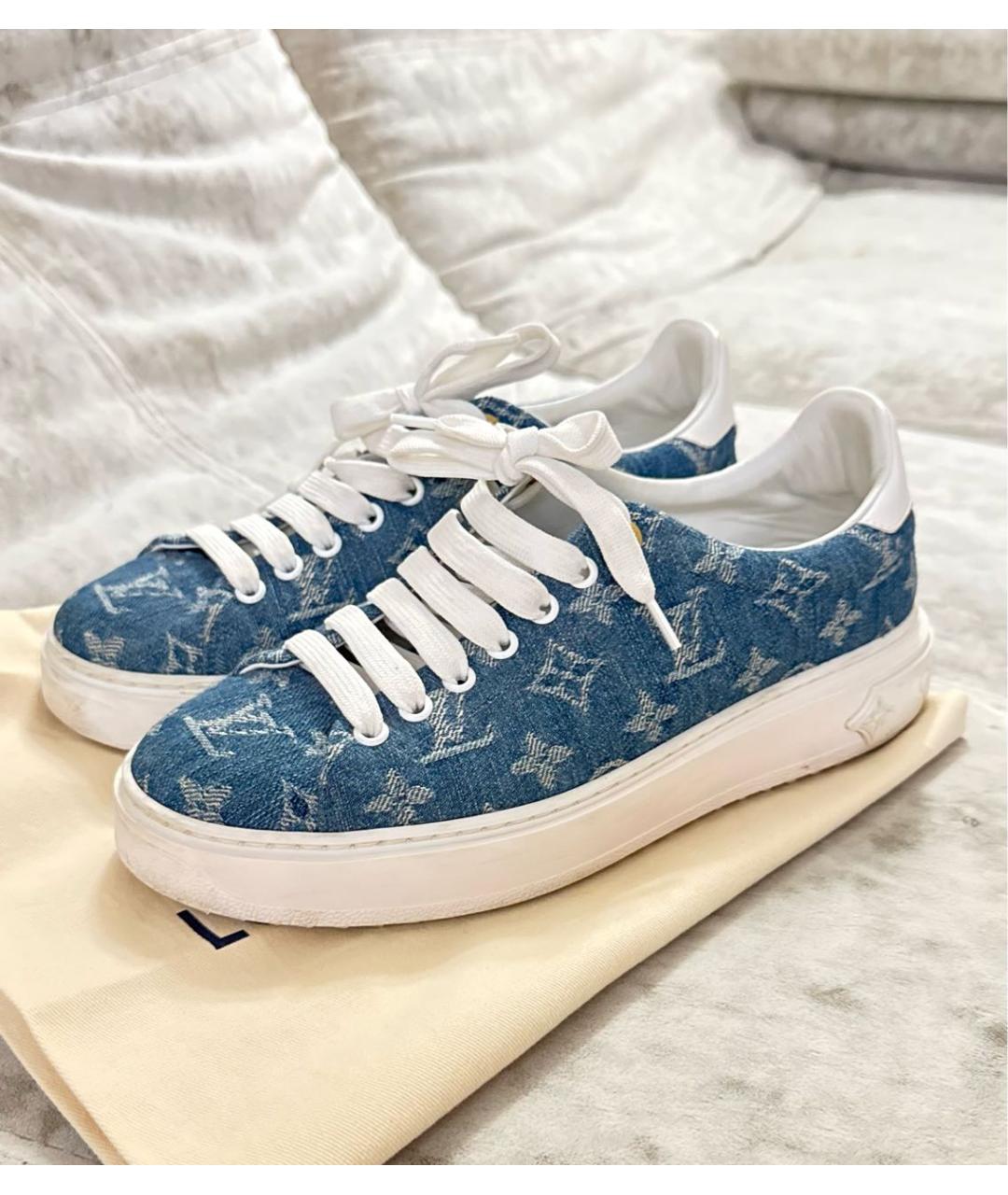 LOUIS VUITTON Голубые текстильные кеды, фото 8