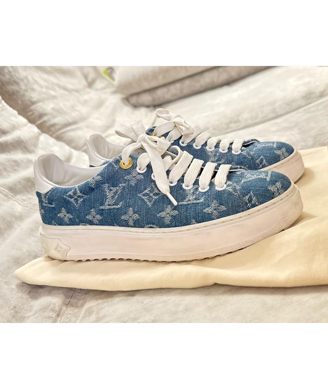 LOUIS VUITTON Голубые текстильные кеды, фото 7