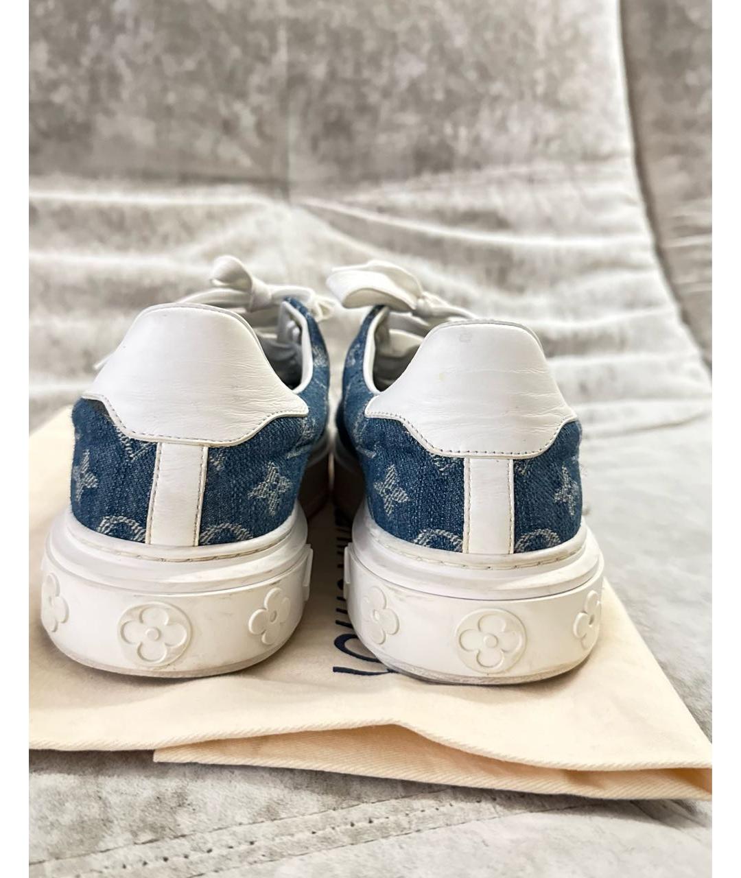 LOUIS VUITTON Голубые текстильные кеды, фото 4