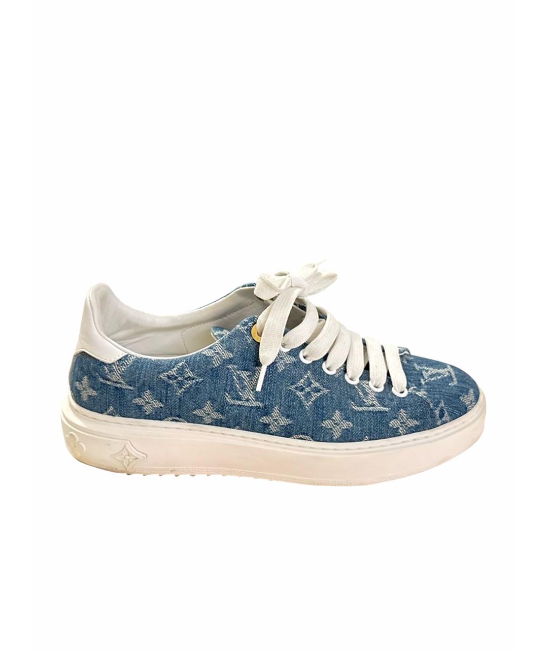 LOUIS VUITTON Голубые текстильные кеды, фото 1