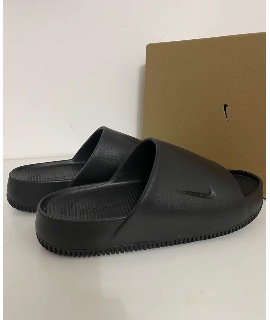 NIKE Черные резиновые шлепанцы, фото 2