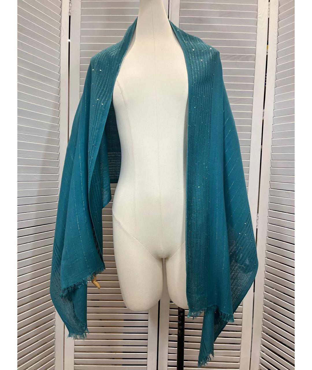 RALPH LAUREN Бирюзовый шарф, фото 6