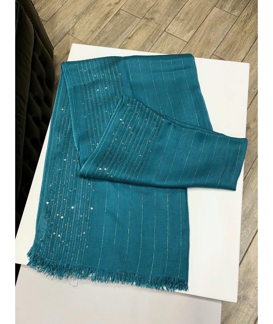 RALPH LAUREN Бирюзовый шарф, фото 8