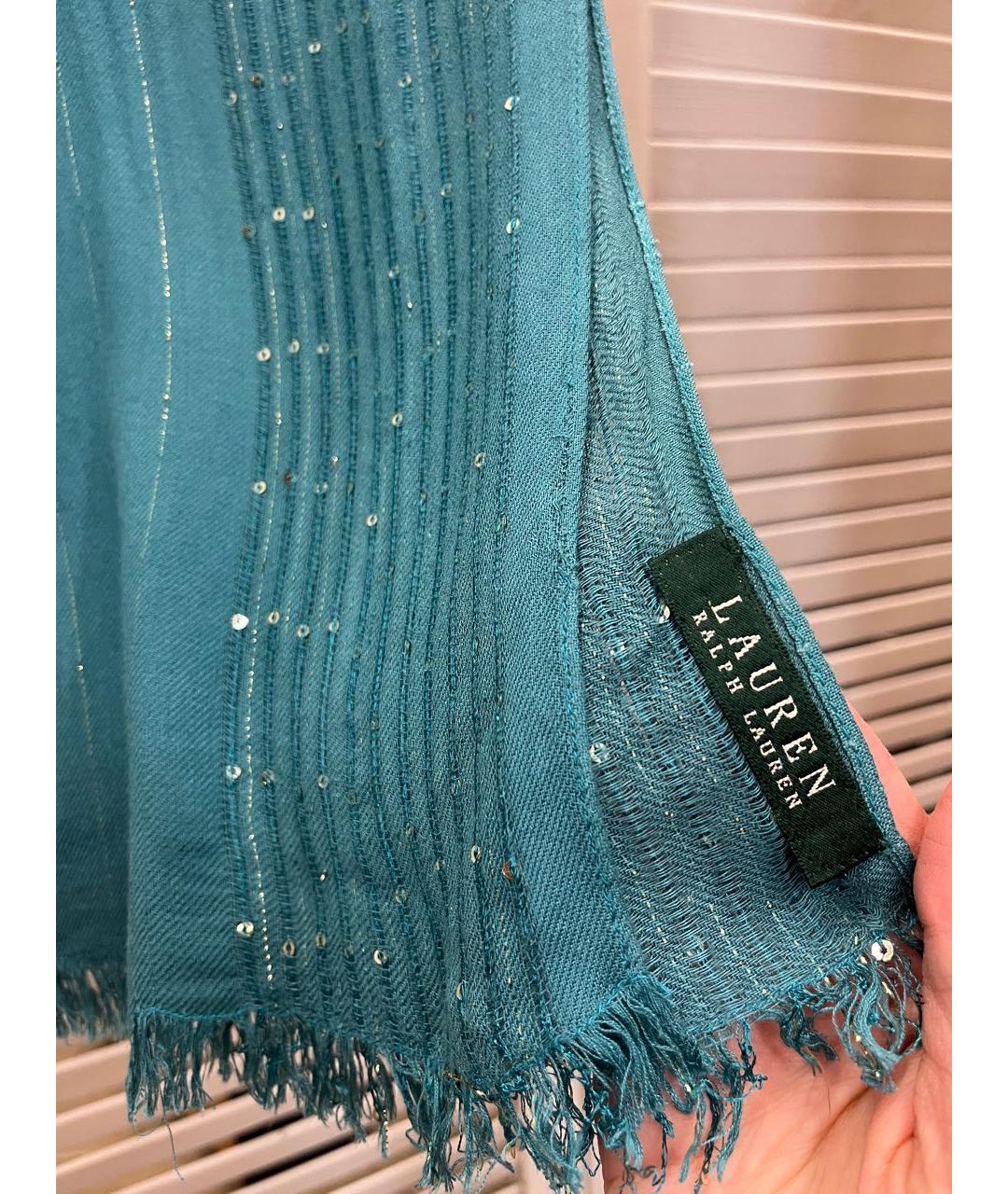 RALPH LAUREN Бирюзовый шарф, фото 7