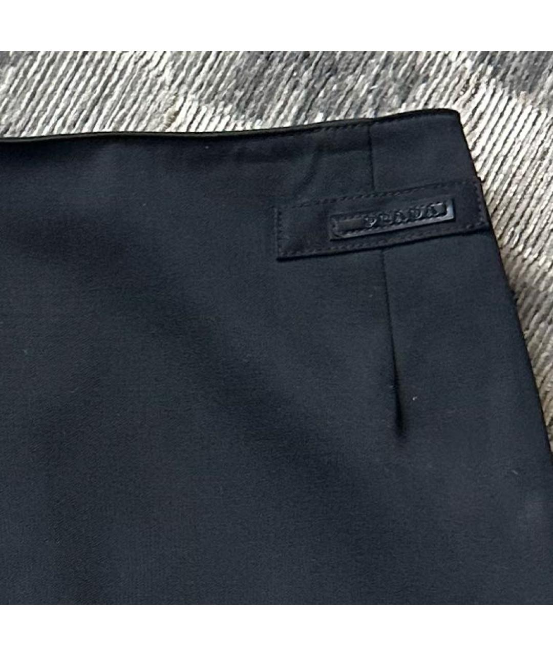 PRADA Черная шерстяная юбка мини, фото 2