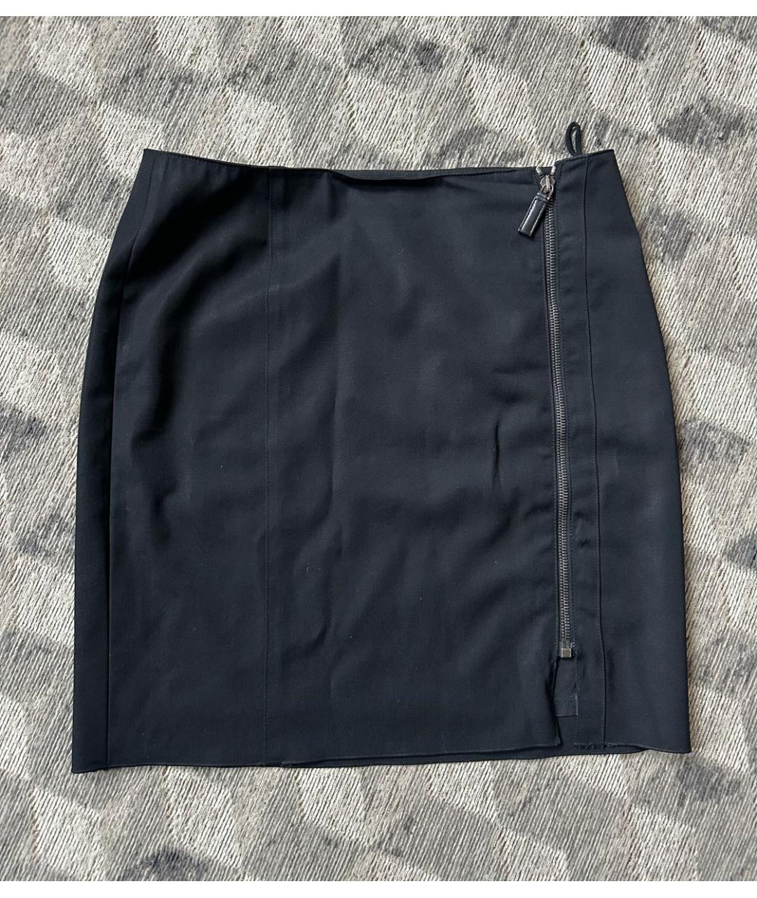 PRADA Черная шерстяная юбка мини, фото 6