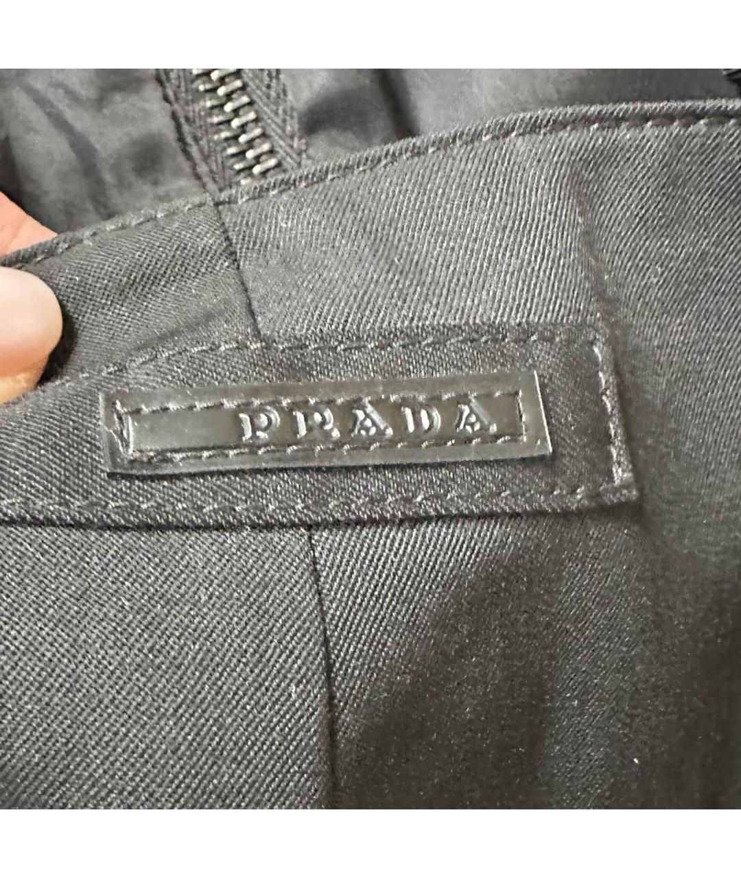 PRADA Черная шерстяная юбка мини, фото 3