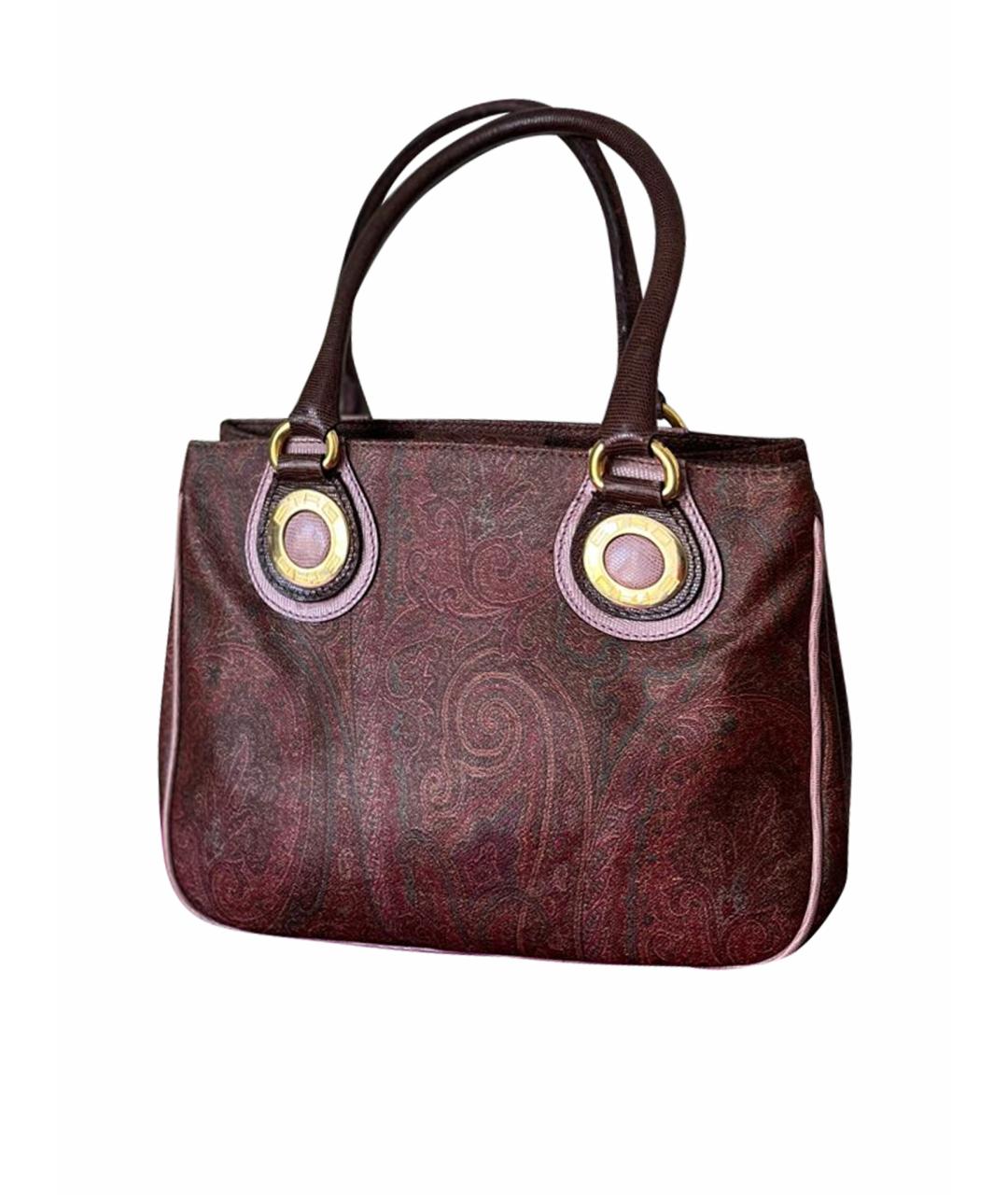 ETRO Коричневая кожаная сумка с короткими ручками, фото 1