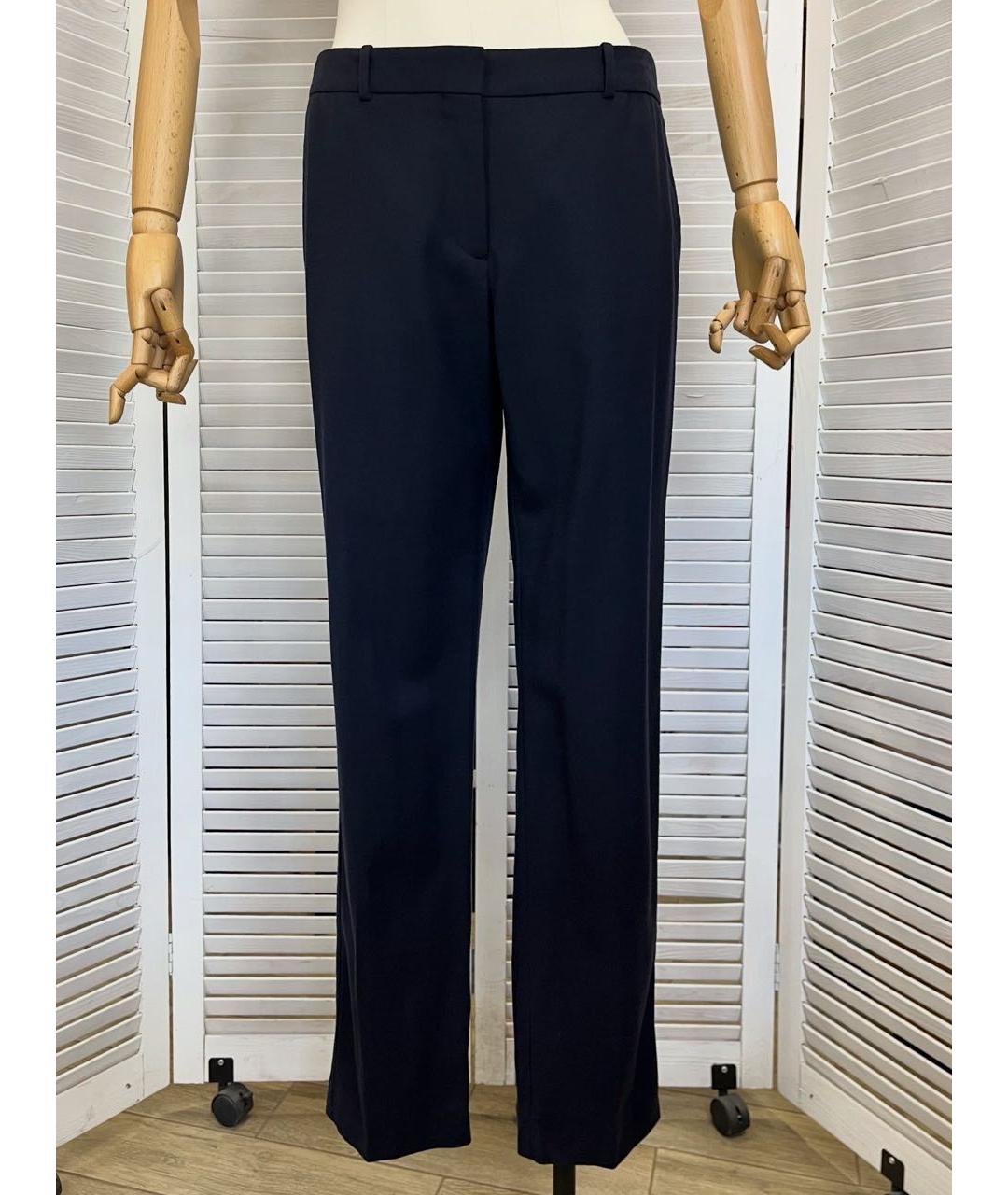 HUGO BOSS Темно-синие шерстяные прямые брюки, фото 9