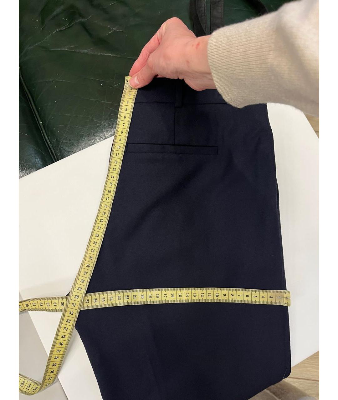 HUGO BOSS Темно-синие шерстяные прямые брюки, фото 3