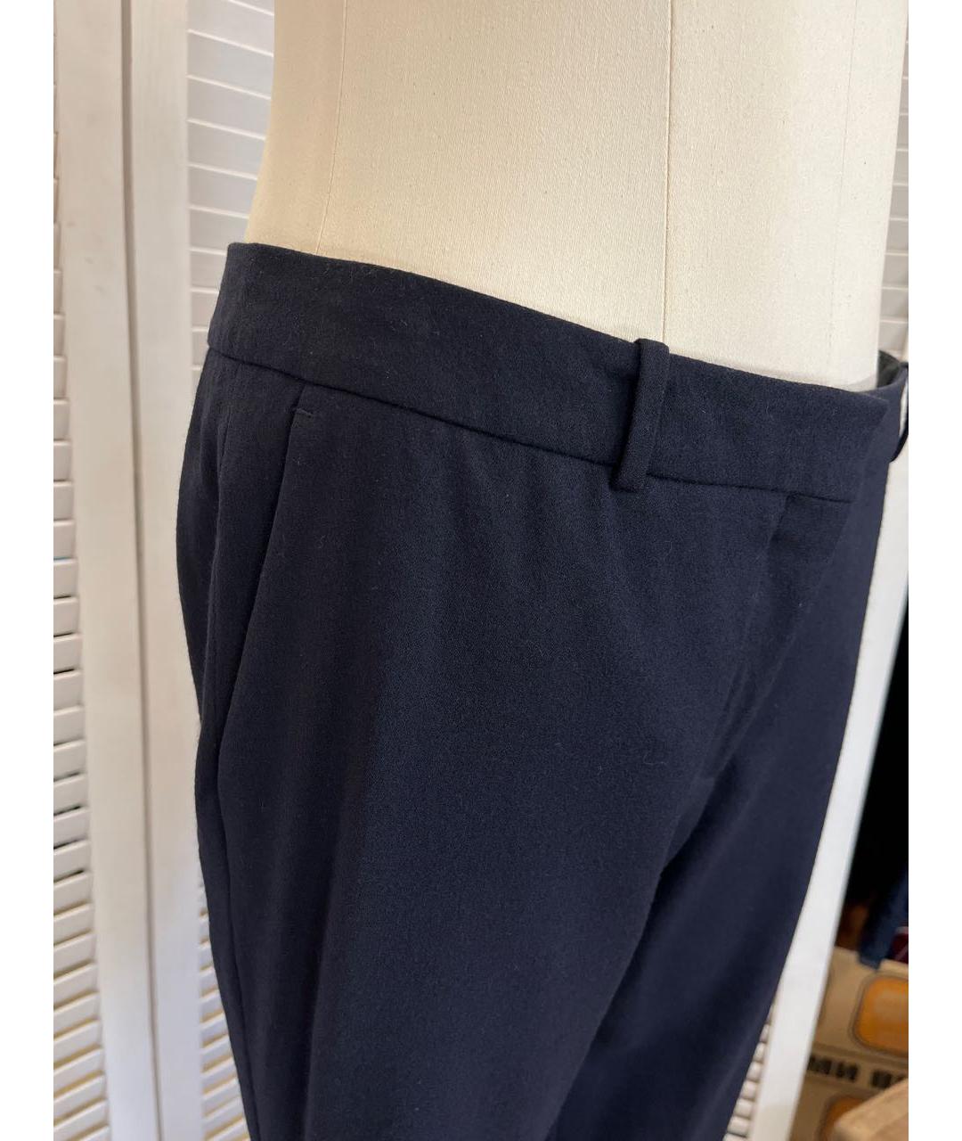 HUGO BOSS Темно-синие шерстяные прямые брюки, фото 8