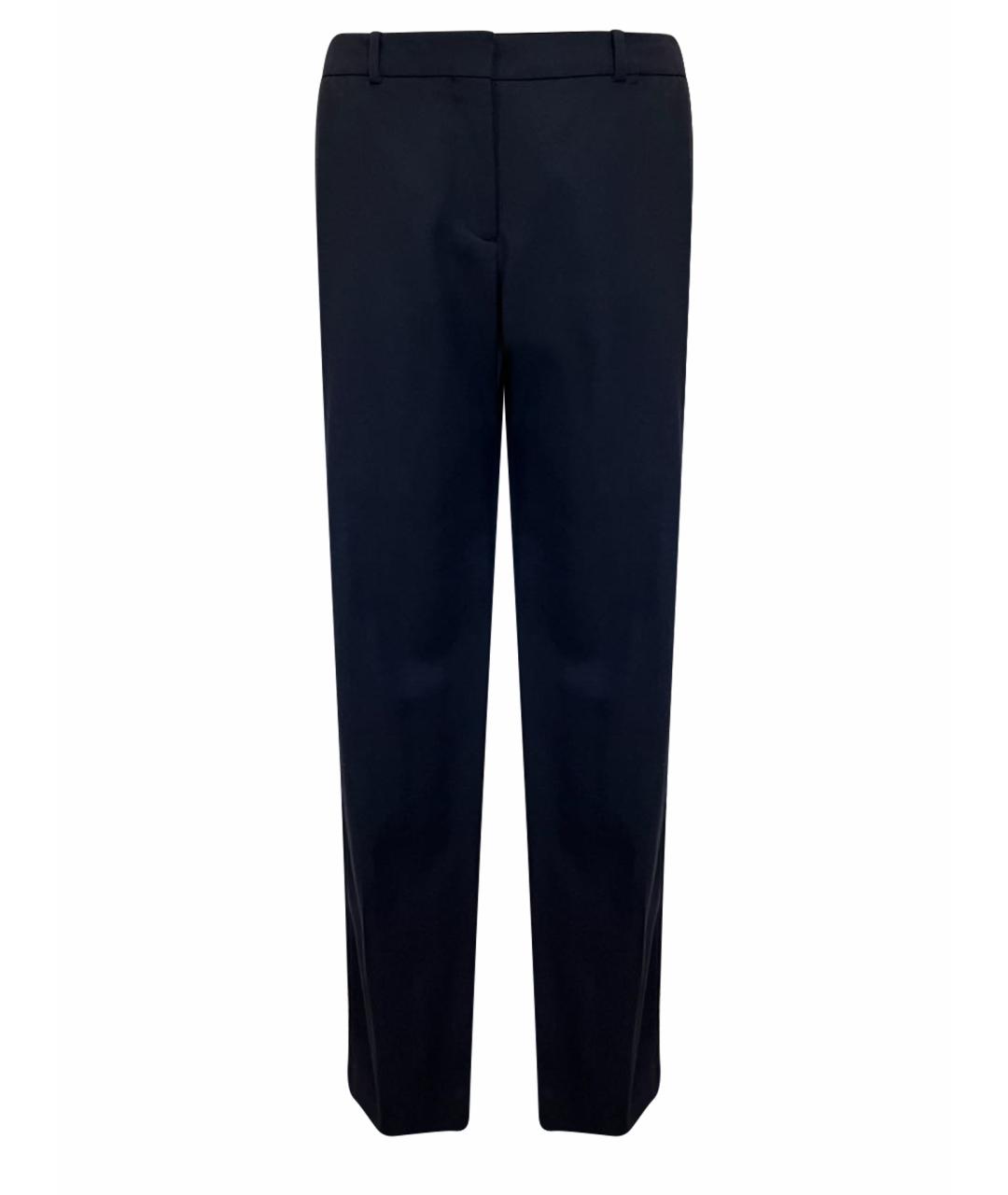 HUGO BOSS Темно-синие шерстяные прямые брюки, фото 1