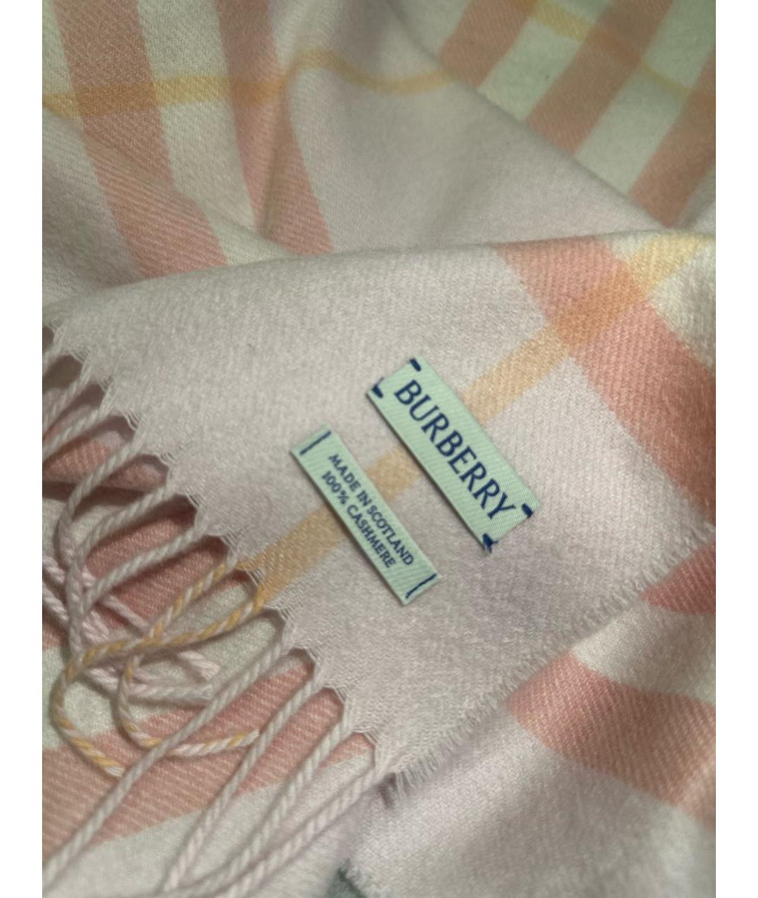 BURBERRY Розовый кашемировый шарф, фото 2