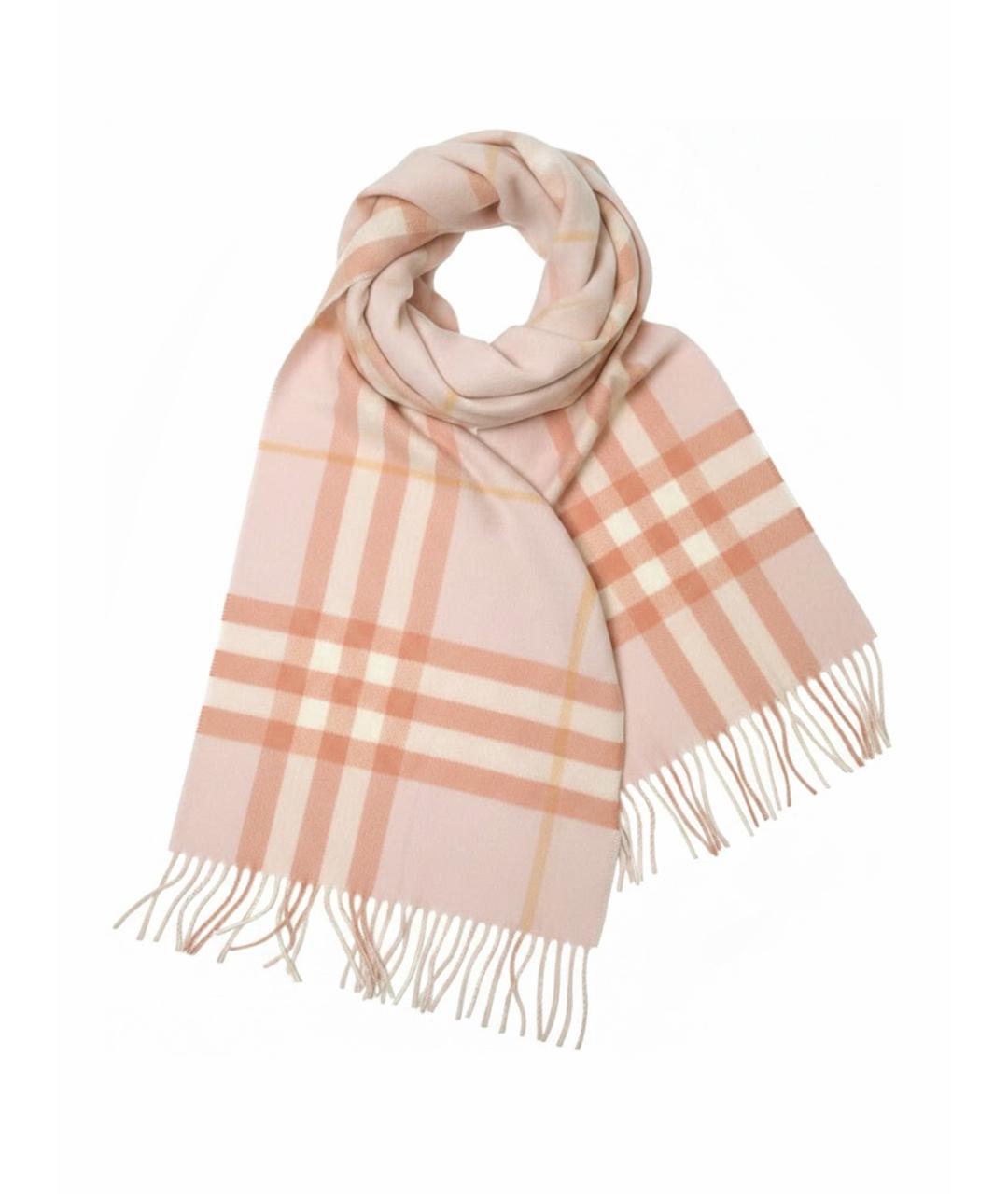 BURBERRY Розовый кашемировый шарф, фото 1