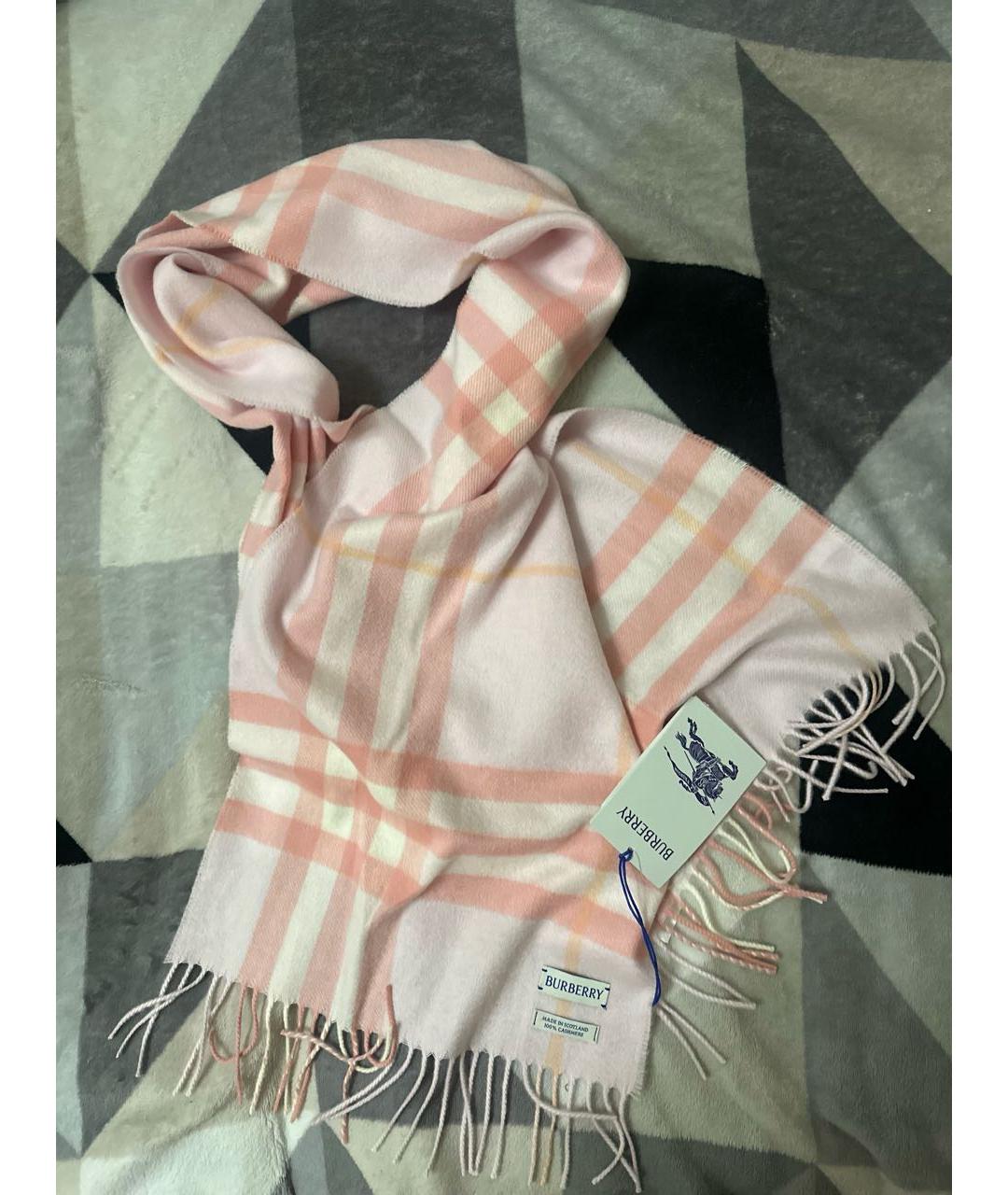 BURBERRY Розовый кашемировый шарф, фото 8