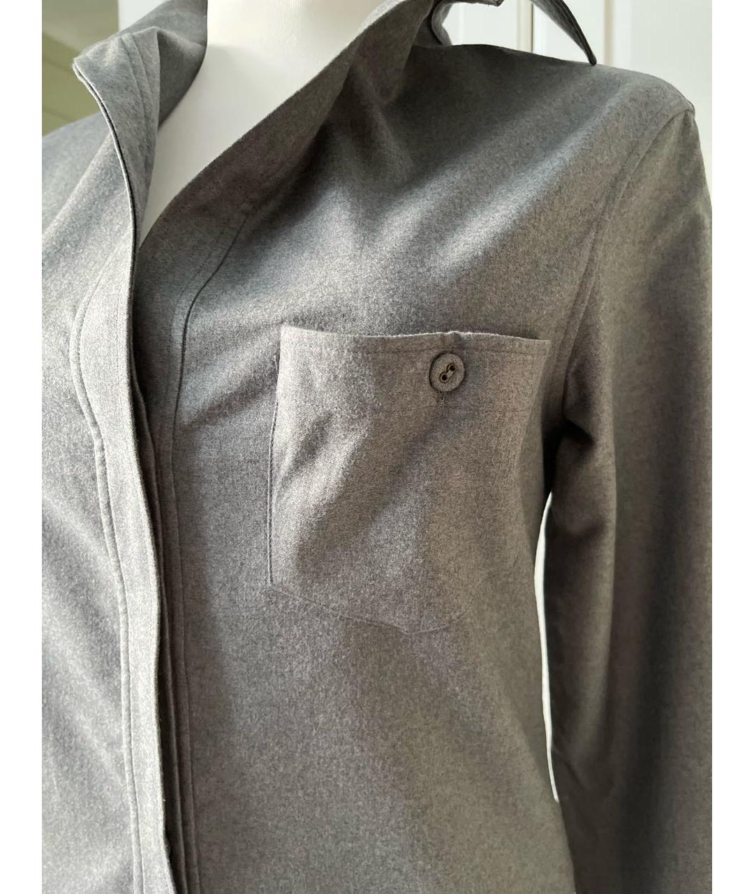 BOTTEGA VENETA Серая шерстяная рубашка, фото 4