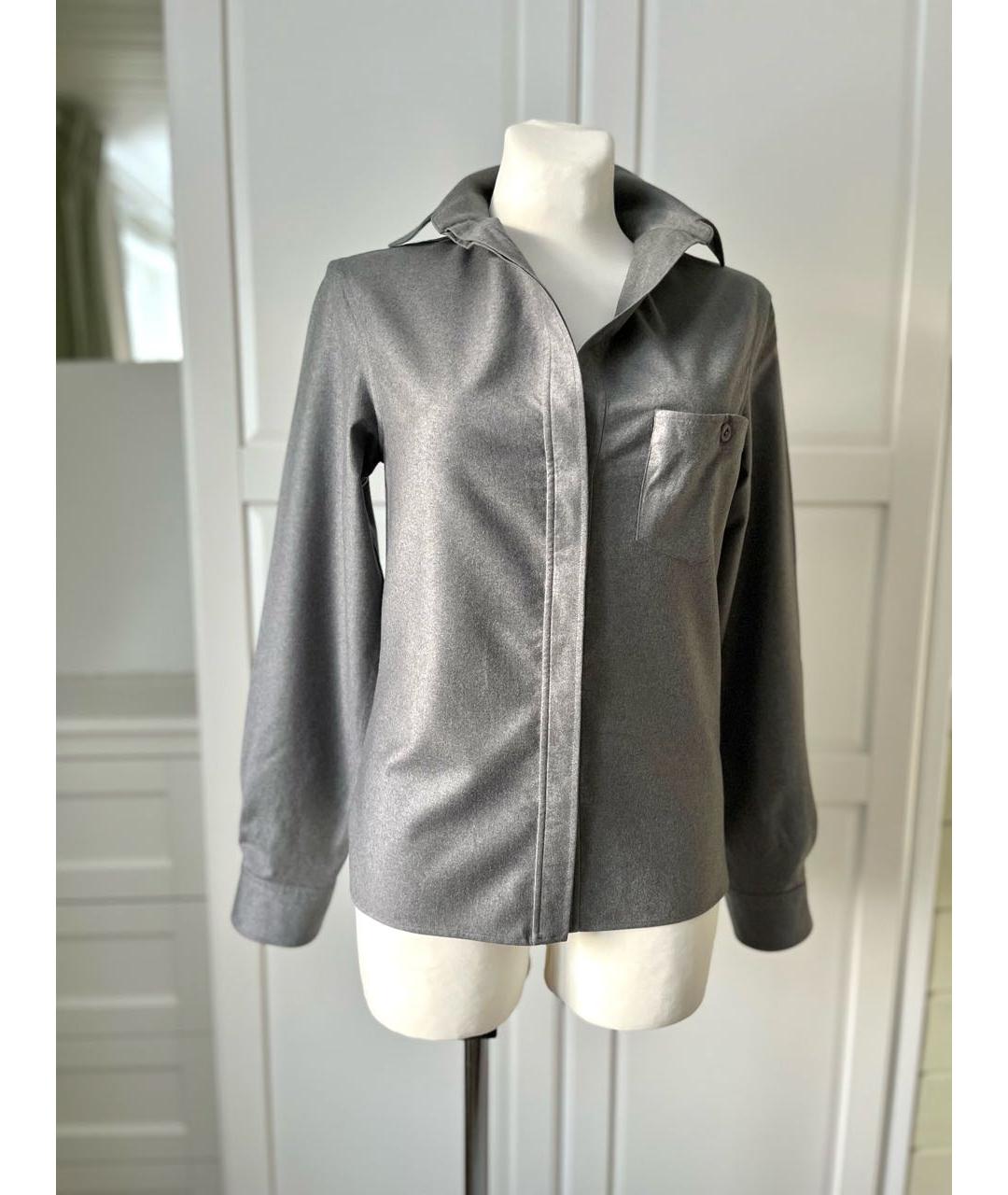 BOTTEGA VENETA Серая шерстяная рубашка, фото 2