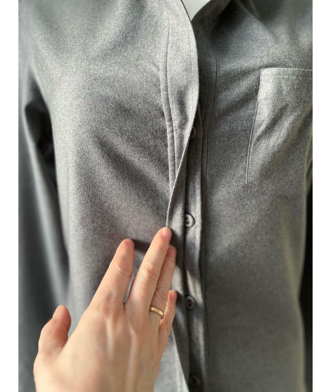 BOTTEGA VENETA Серая шерстяная рубашка, фото 3