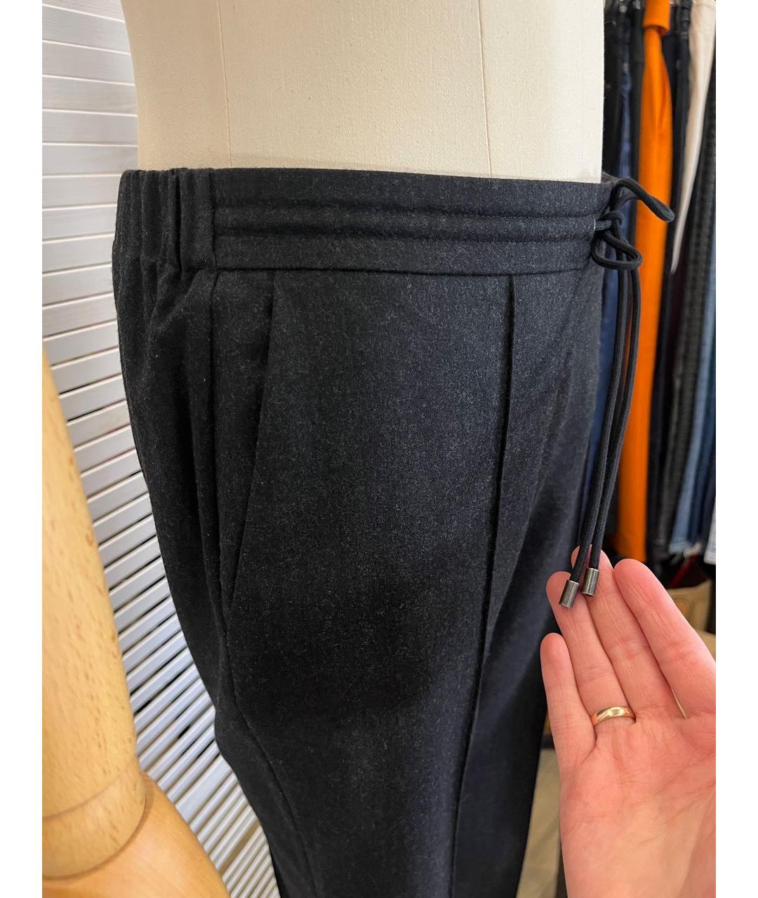 KENZO Серые шерстяные прямые брюки, фото 7
