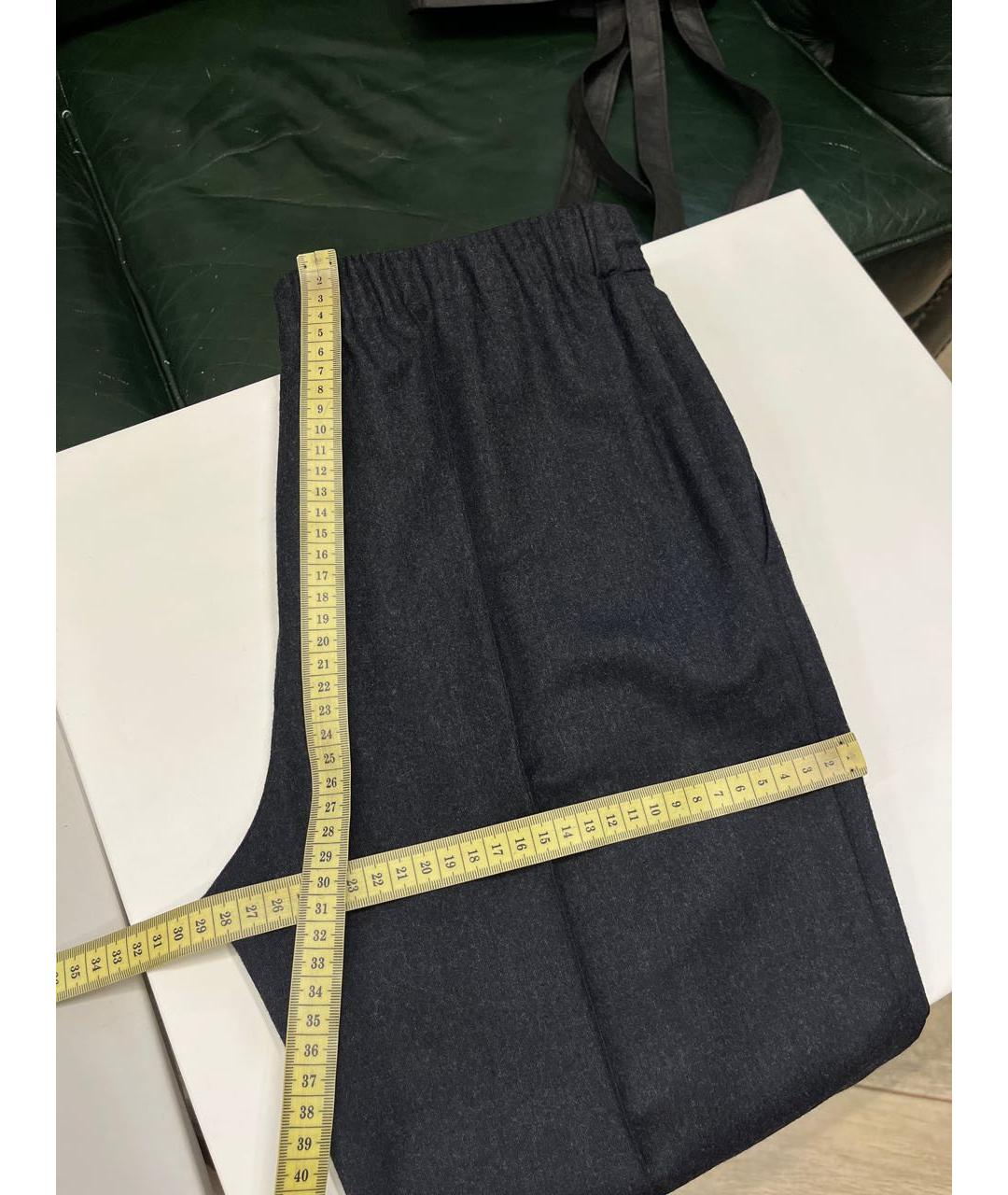 KENZO Серые шерстяные прямые брюки, фото 3