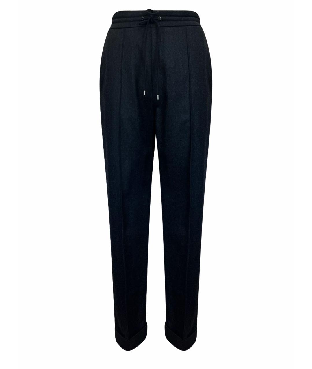 KENZO Серые шерстяные прямые брюки, фото 1