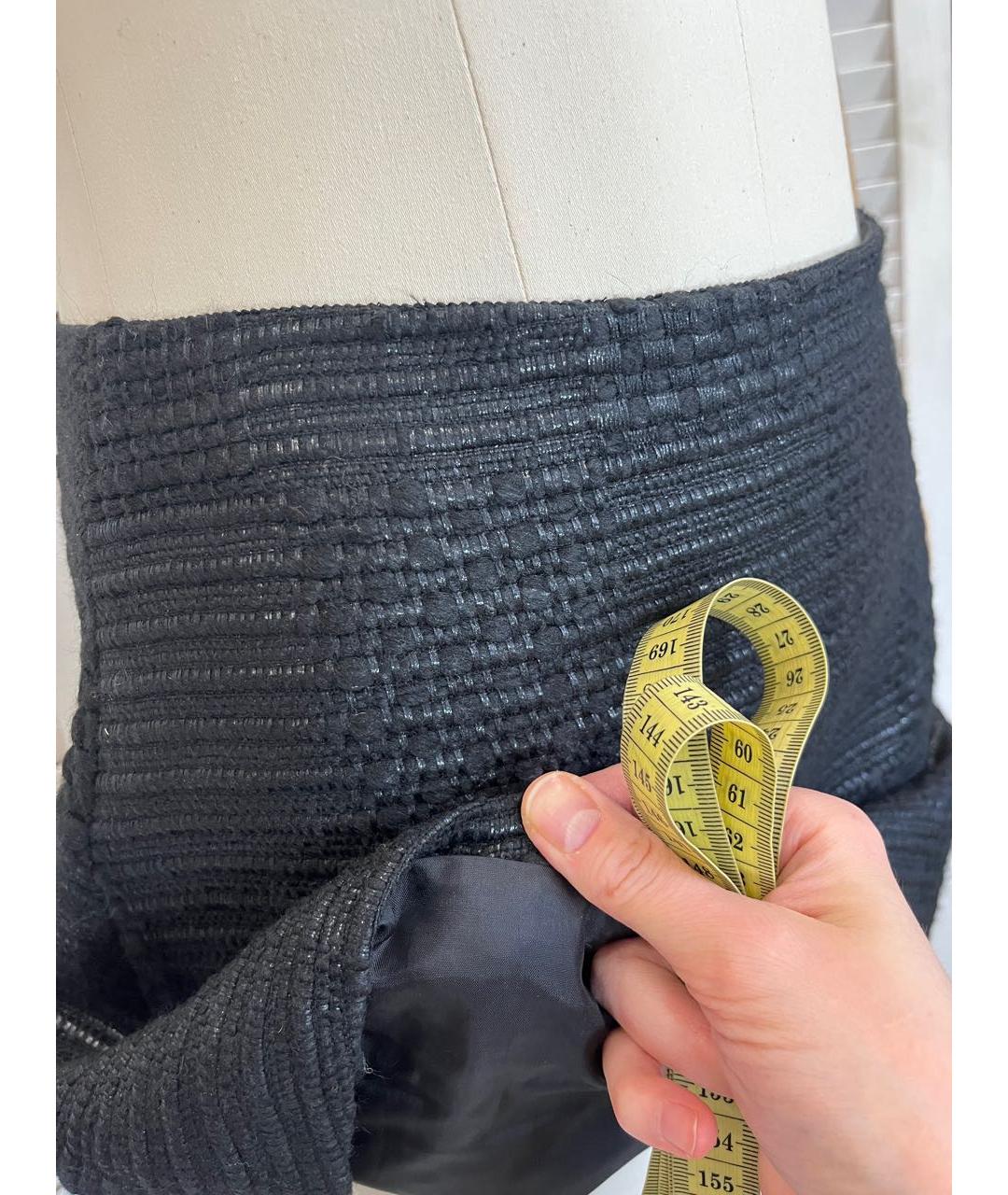ETRO Черная шерстяная юбка мини, фото 6