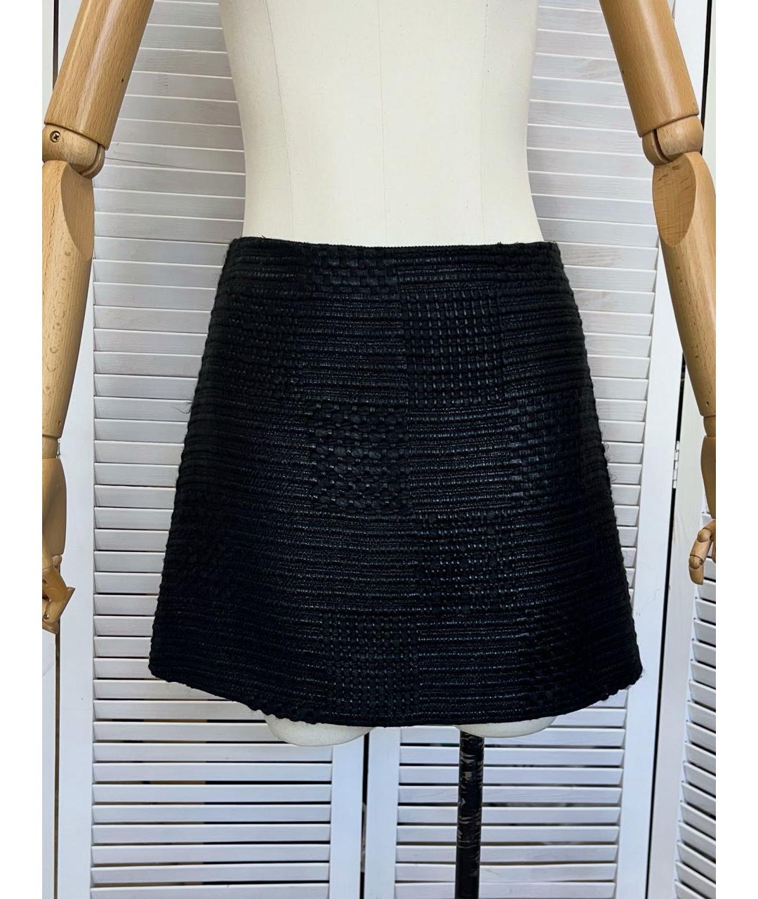 ETRO Черная шерстяная юбка мини, фото 7