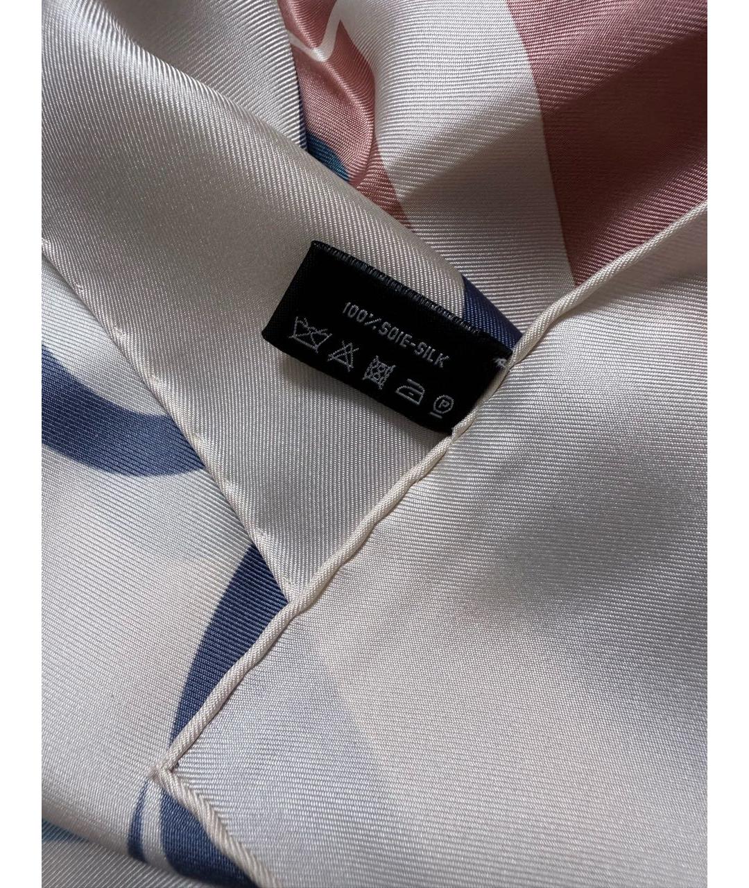 CHANEL Бежевый шелковый платок, фото 5