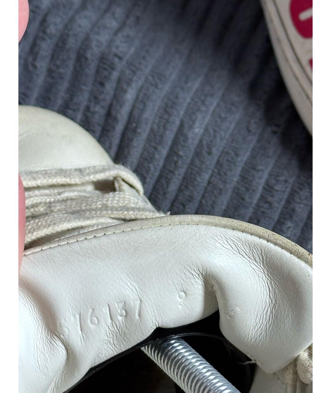 GUCCI Бежевые кожаные низкие кроссовки / кеды, фото 8