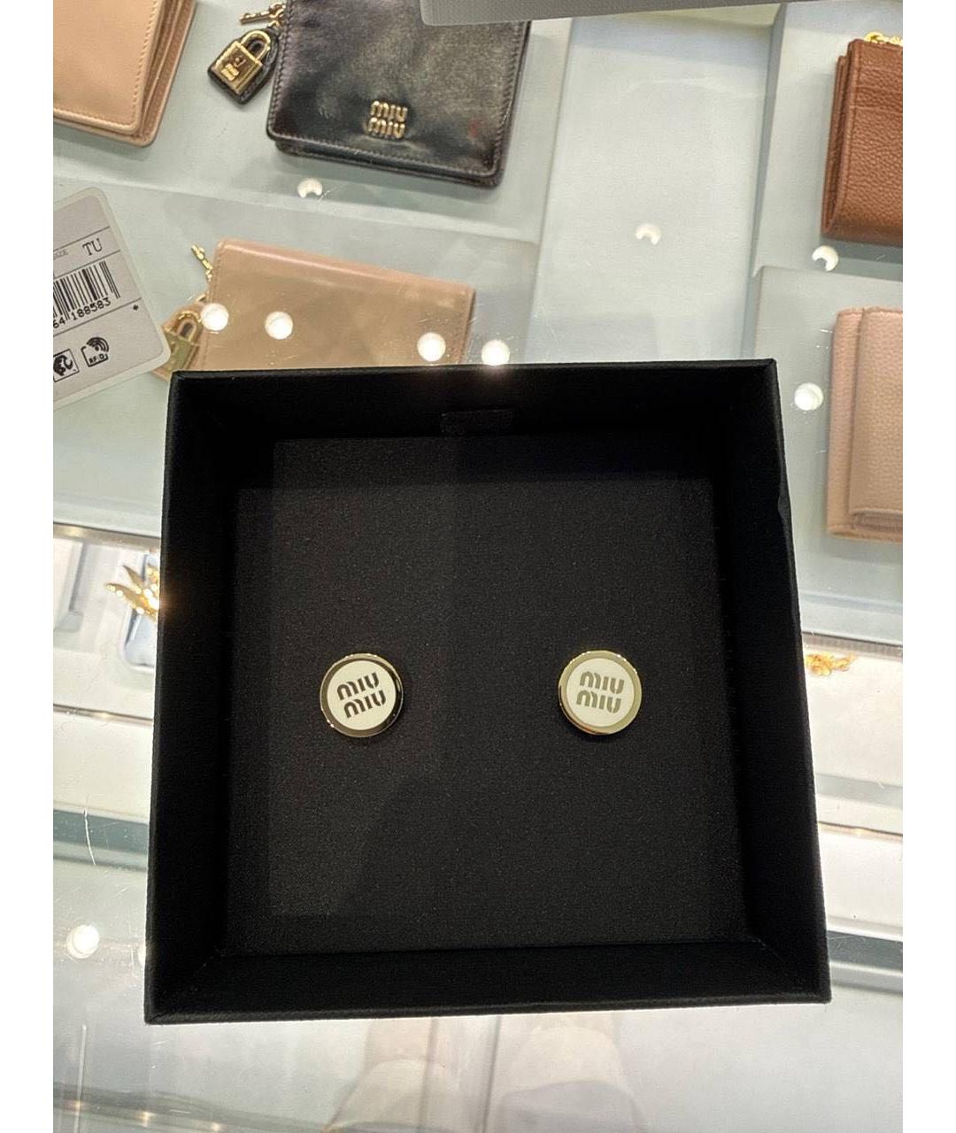 MIU MIU Золотые латунные серьги, фото 5