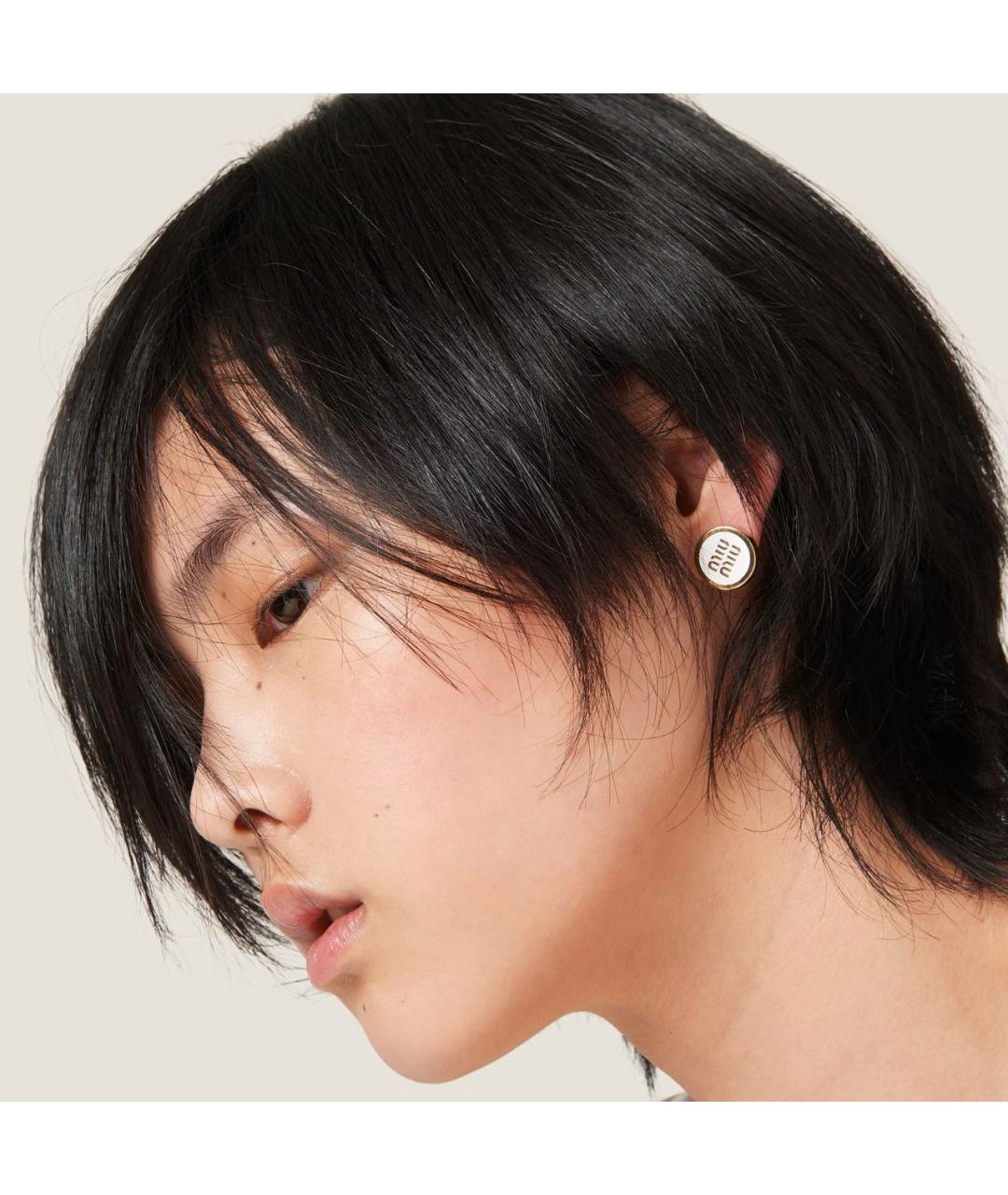 MIU MIU Золотые латунные серьги, фото 3