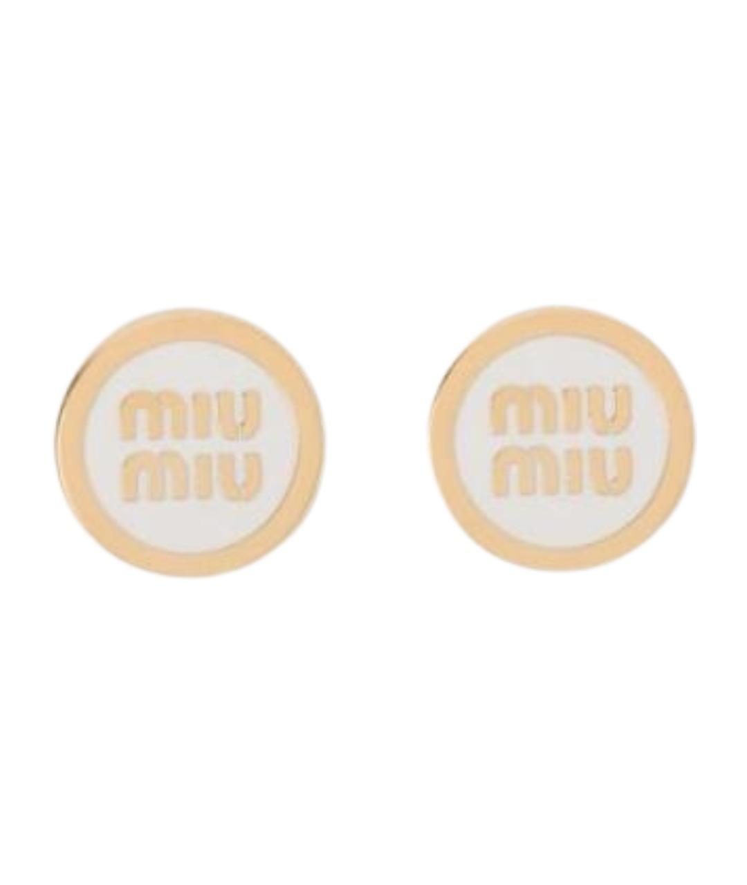 MIU MIU Золотые латунные серьги, фото 1